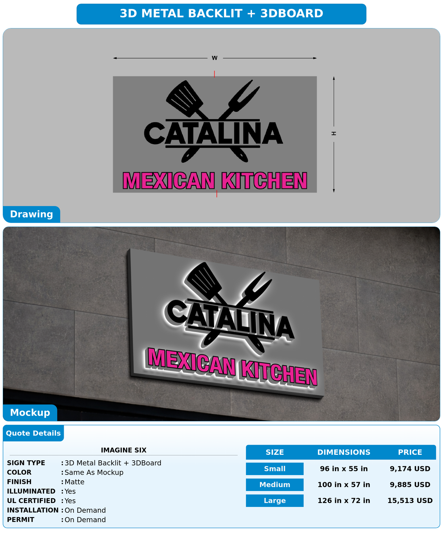 CUSTOM MOCKUP SIGN FOR Imagine Six