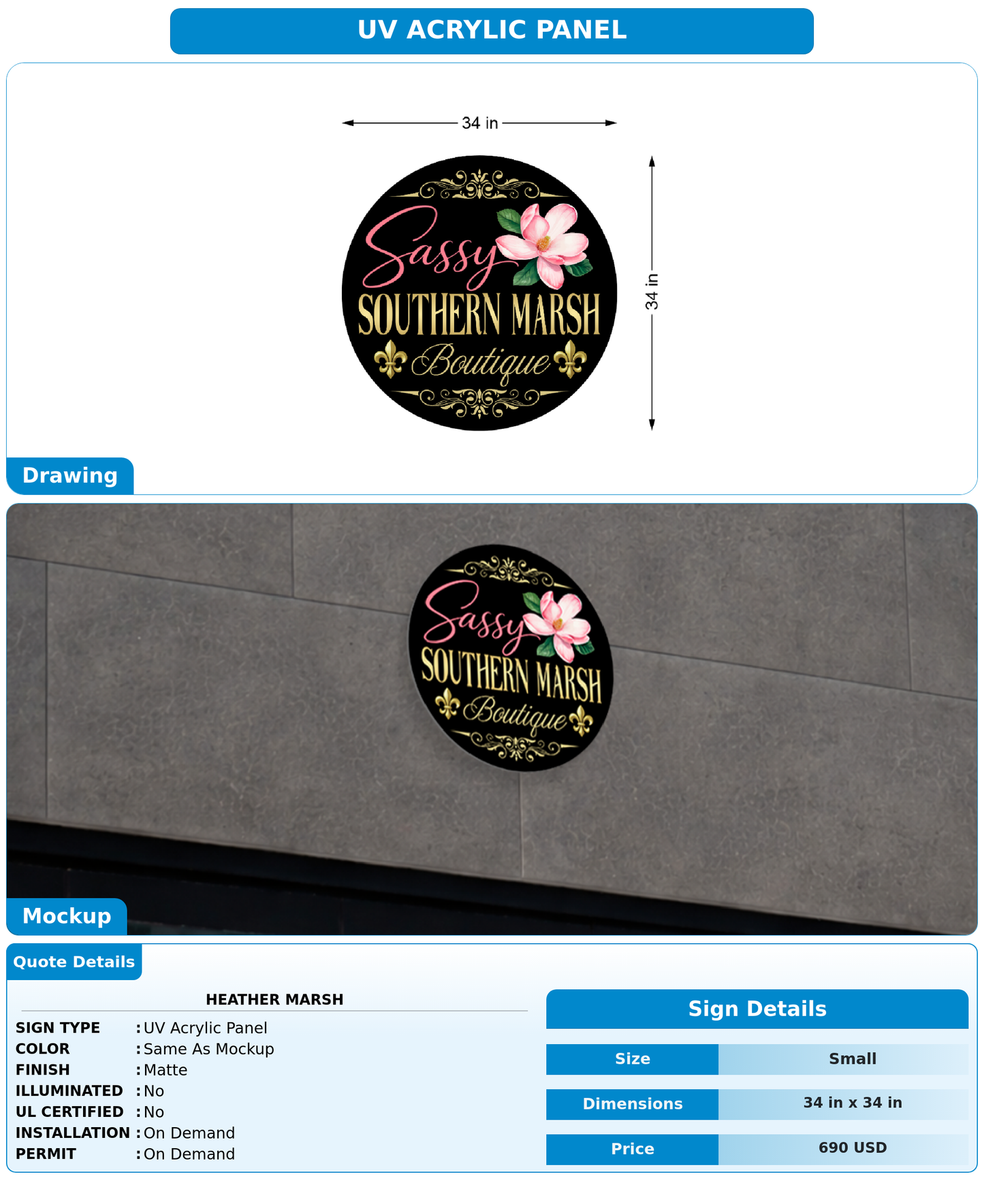 CUSTOM MOCKUP SIGN FOR Heather Marsh