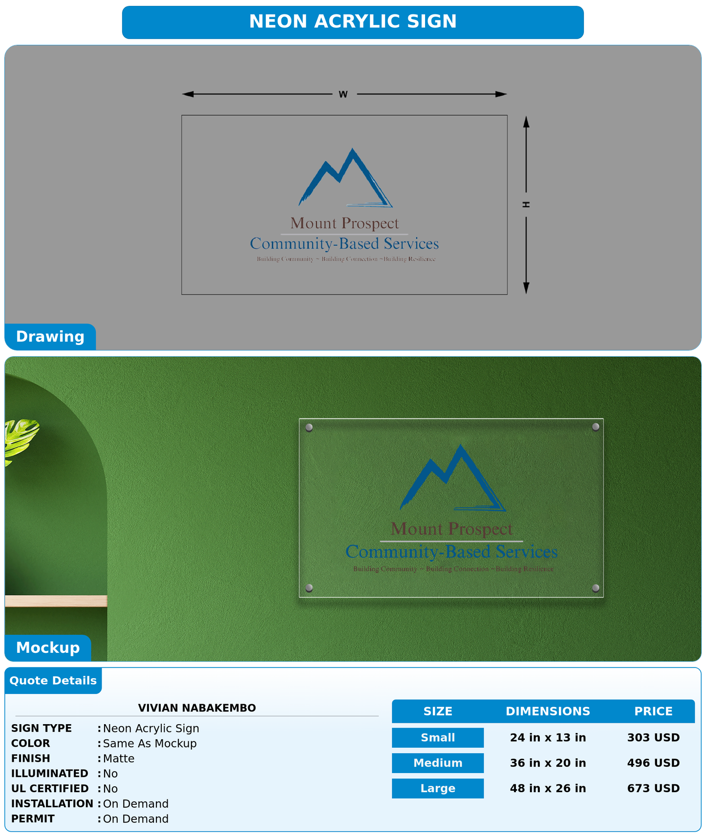 CUSTOM MOCKUP SIGN FOR Vivian Nabakembo