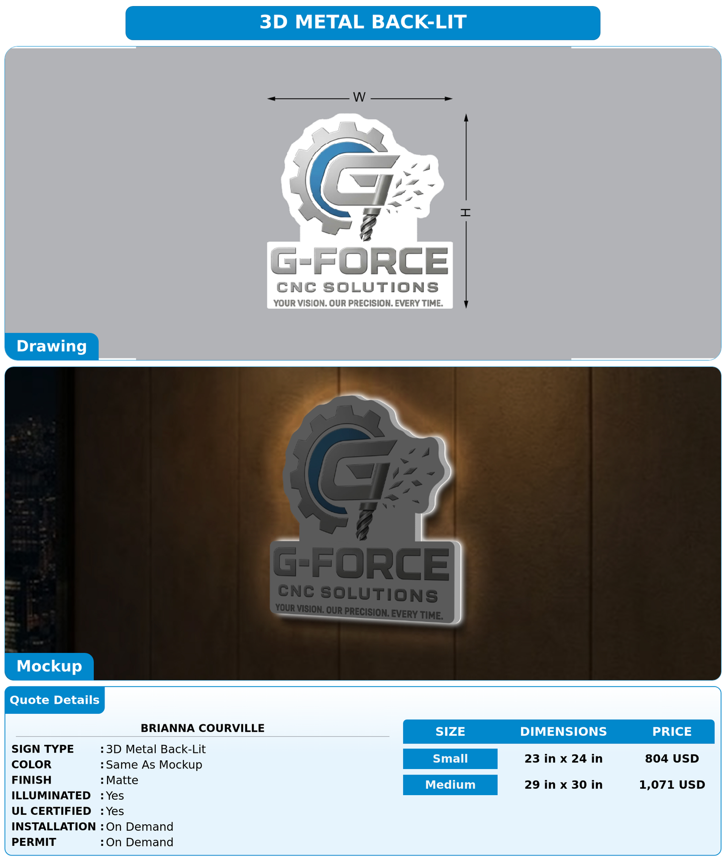 CUSTOM MOCKUP SIGN FOR Brianna courville