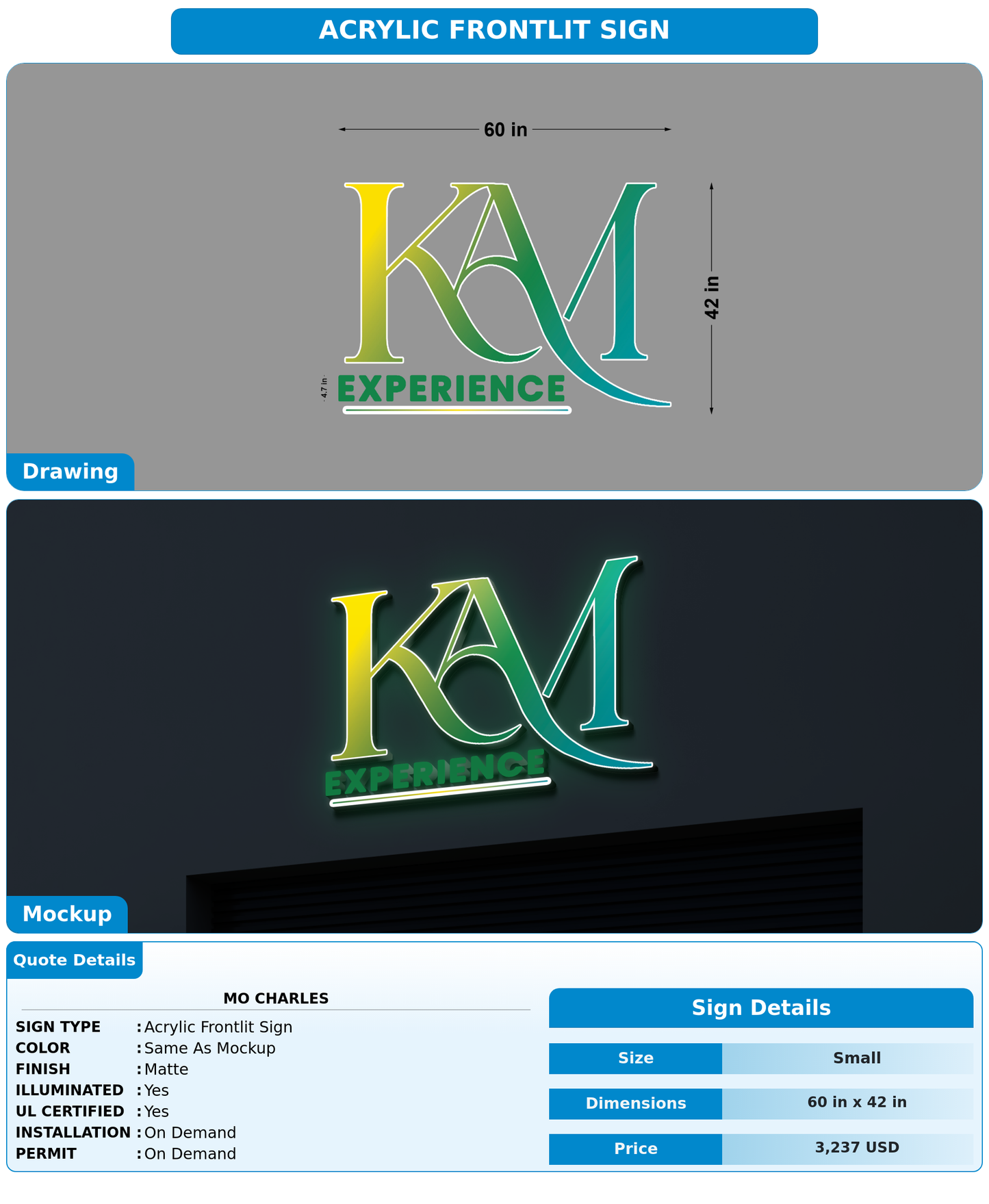 CUSTOM MOCKUP SIGN FOR Mo Charles