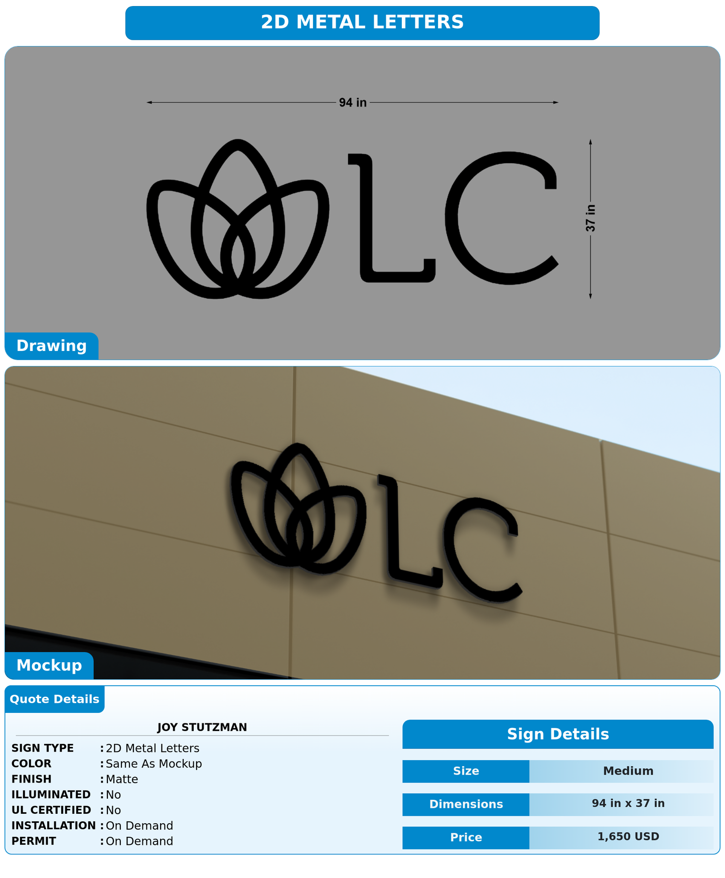 CUSTOM MOCKUP SIGN FOR Joy Stutzman