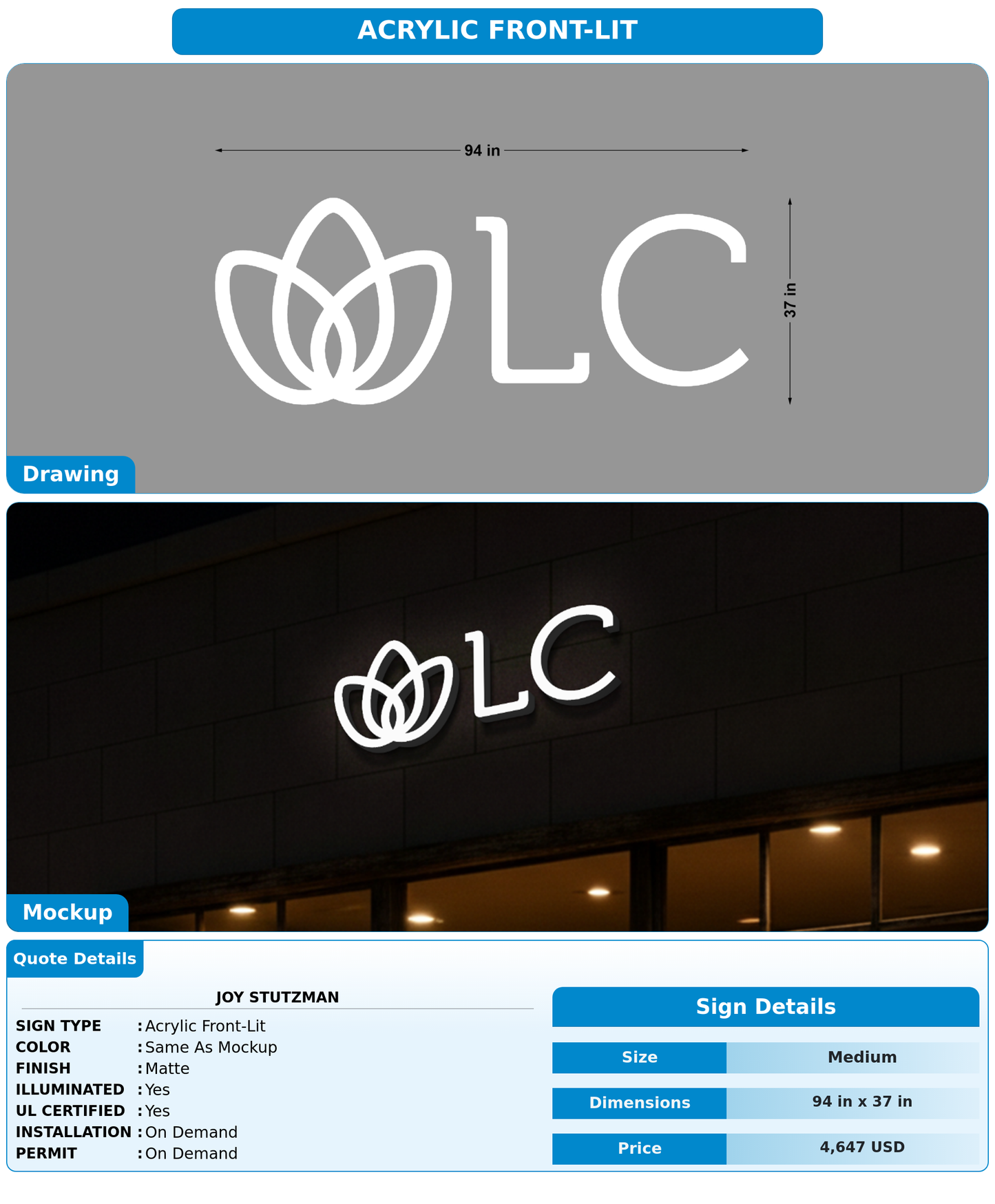CUSTOM MOCKUP SIGN FOR Joy Stutzman