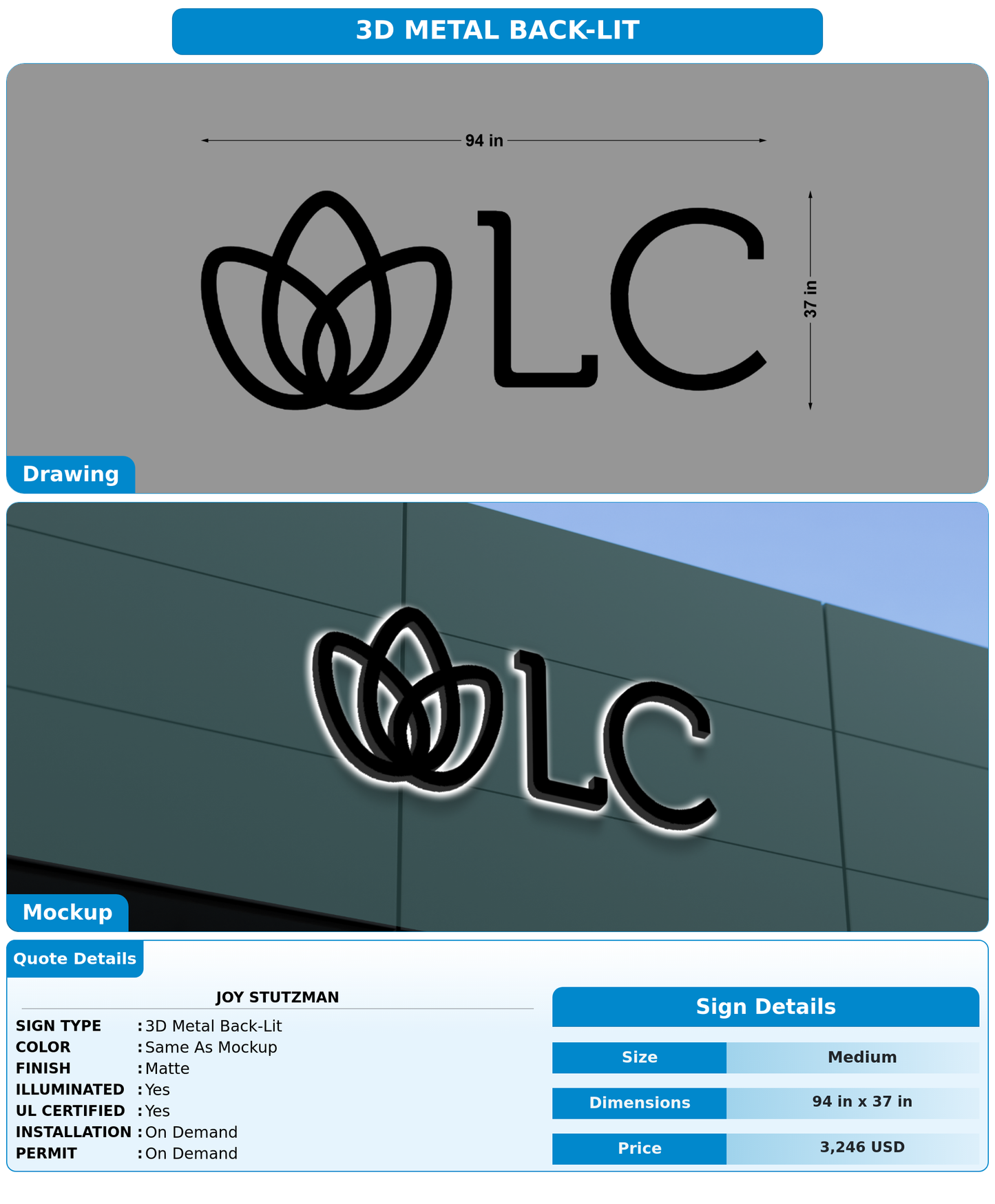 CUSTOM MOCKUP SIGN FOR Joy Stutzman