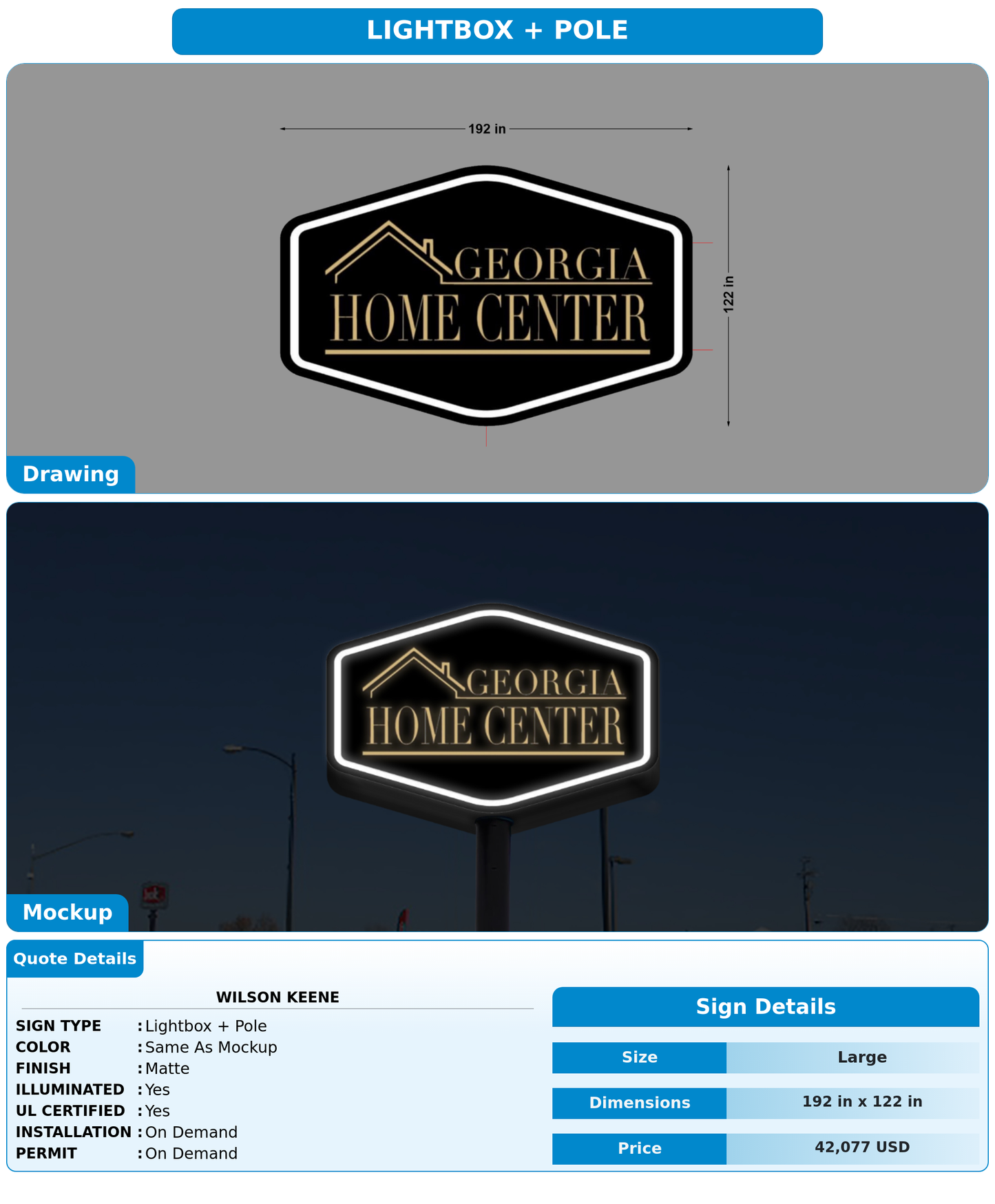 CUSTOM MOCKUP SIGN FOR Wilson Keene
