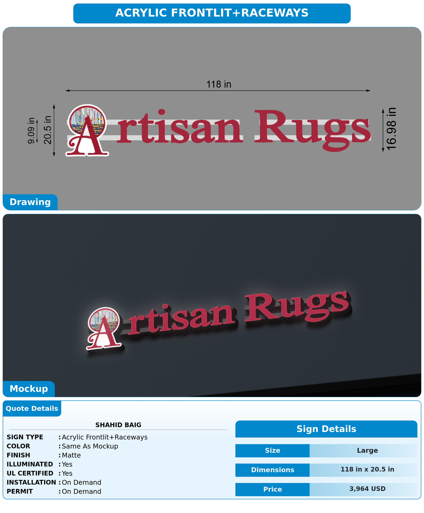 CUSTOM MOCKUP SIGN FOR shahid baig