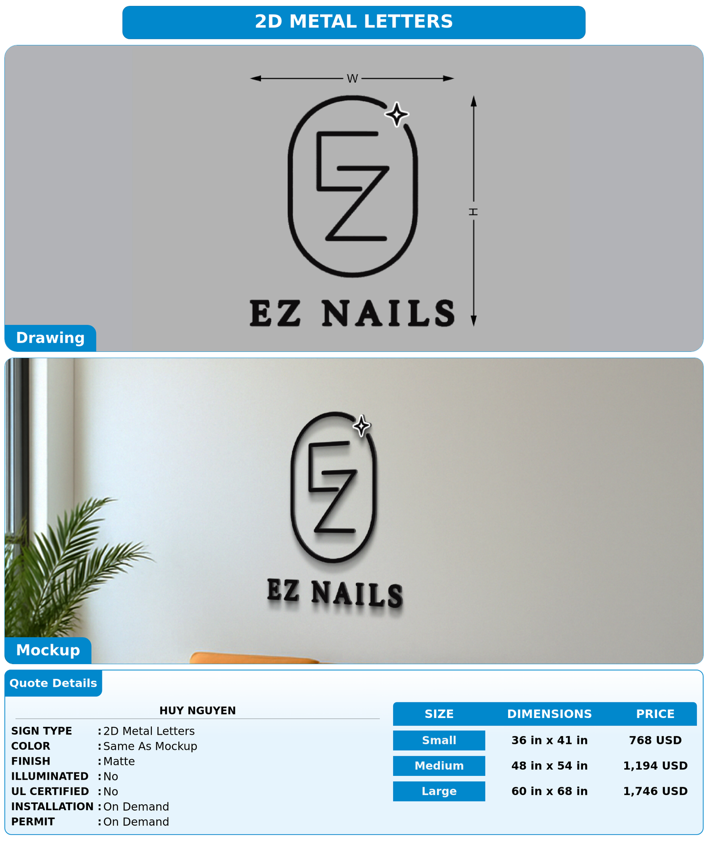 CUSTOM MOCKUP SIGN FOR Huy nguyen