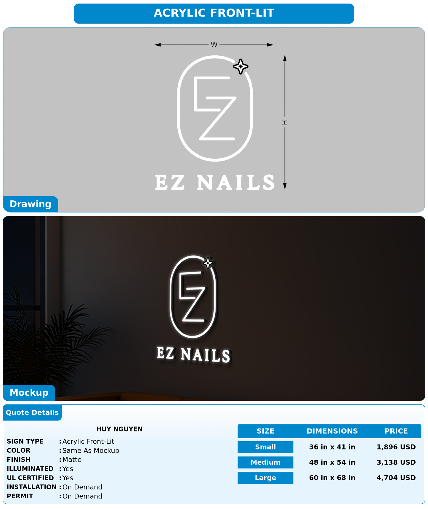 CUSTOM MOCKUP SIGN FOR Huy nguyen