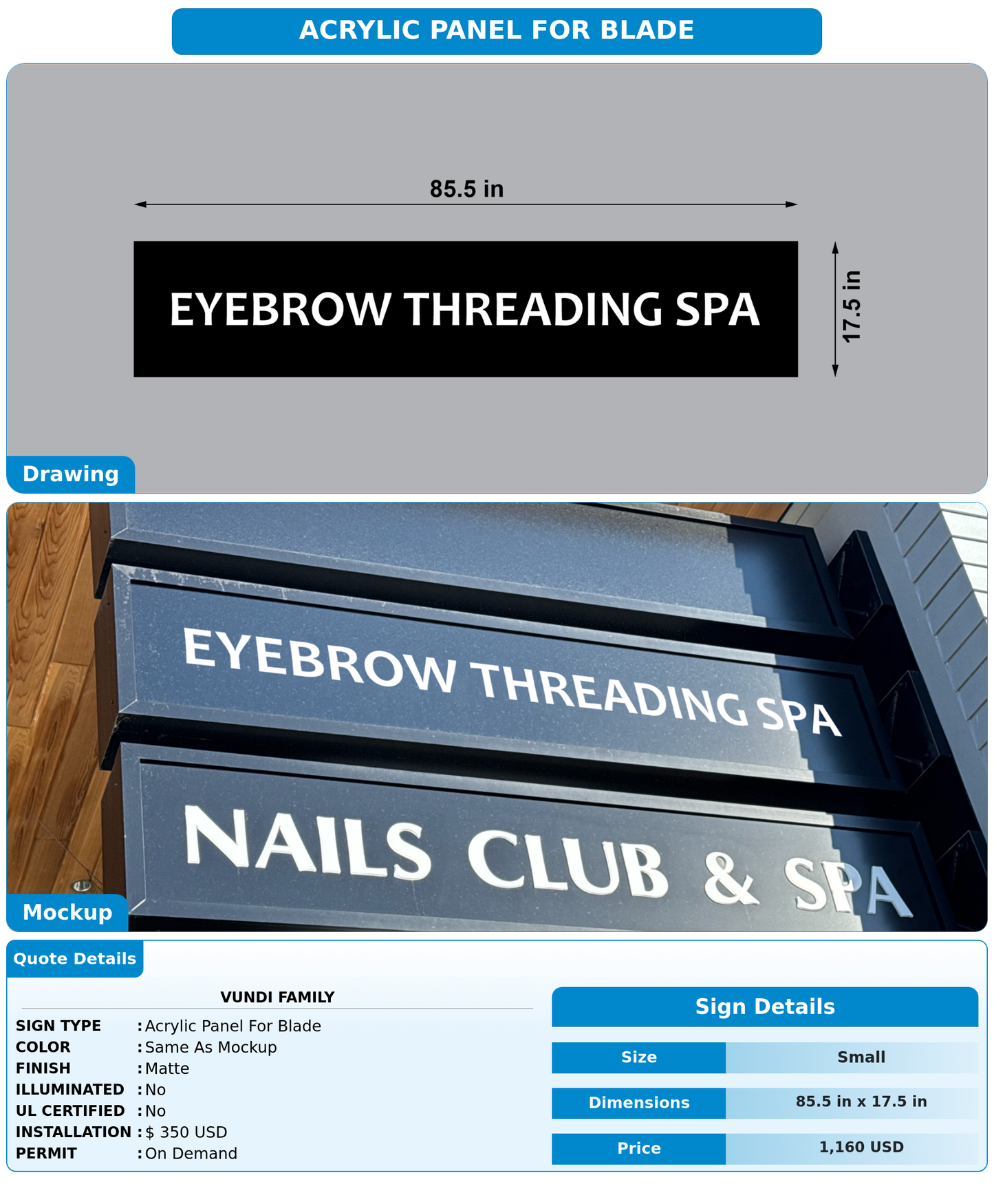 CUSTOM MOCKUP SIGN FOR VUNDI FAMILY