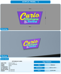 CUSTOM MOCKUP SIGN FOR Kitchens By Curio