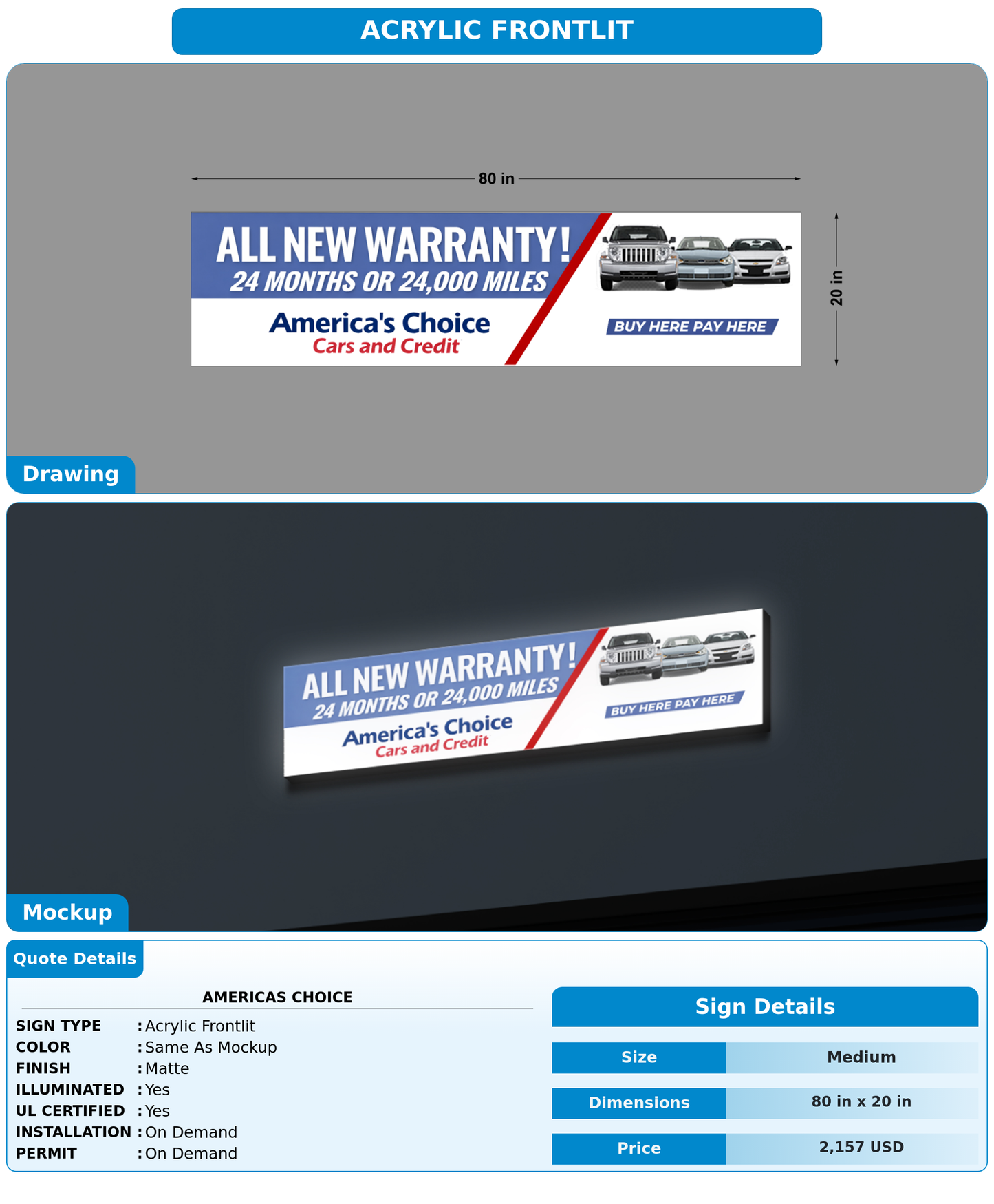 CUSTOM MOCKUP SIGN FOR Americas Choice