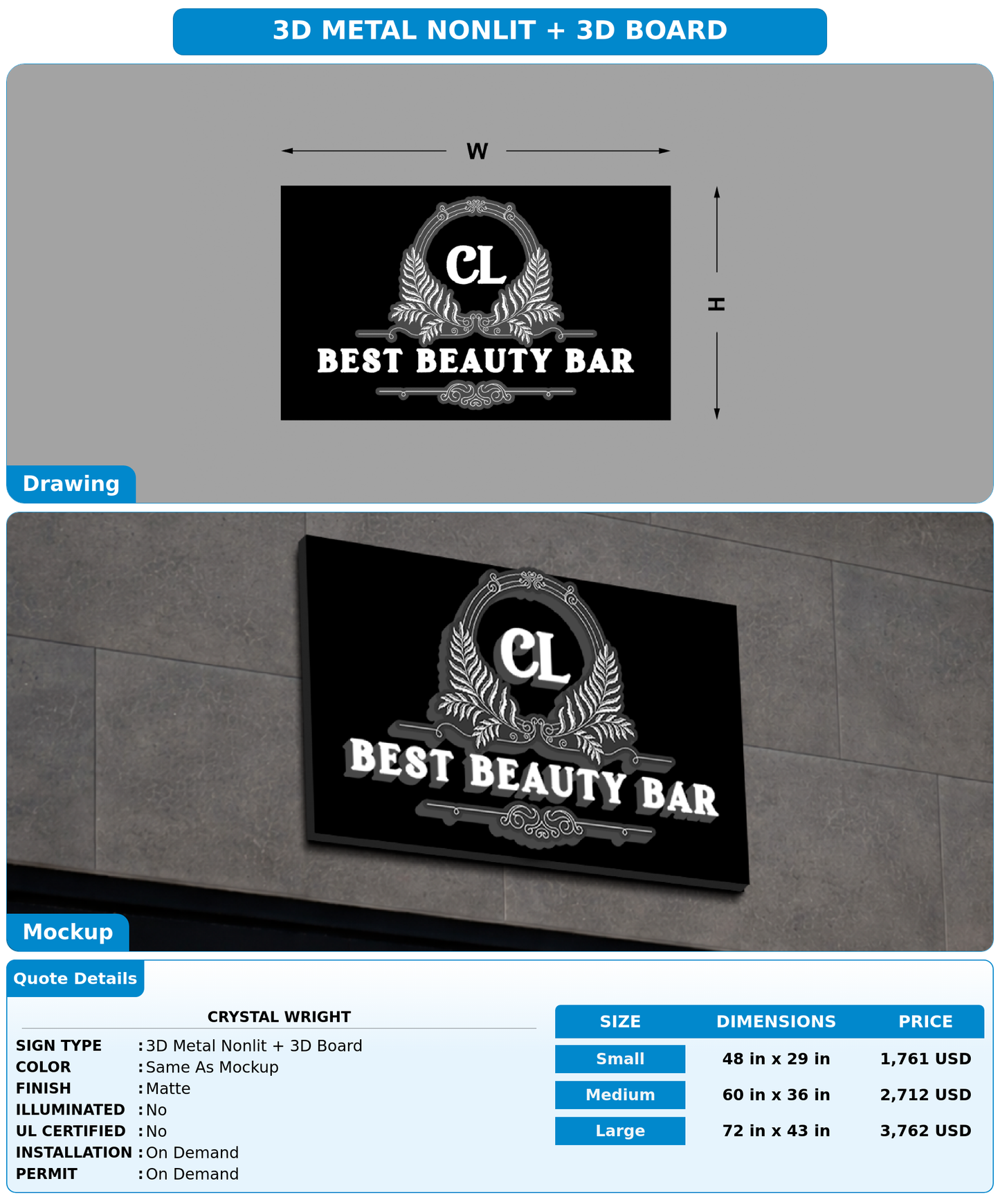CUSTOM MOCKUP SIGN FOR Crystal wright