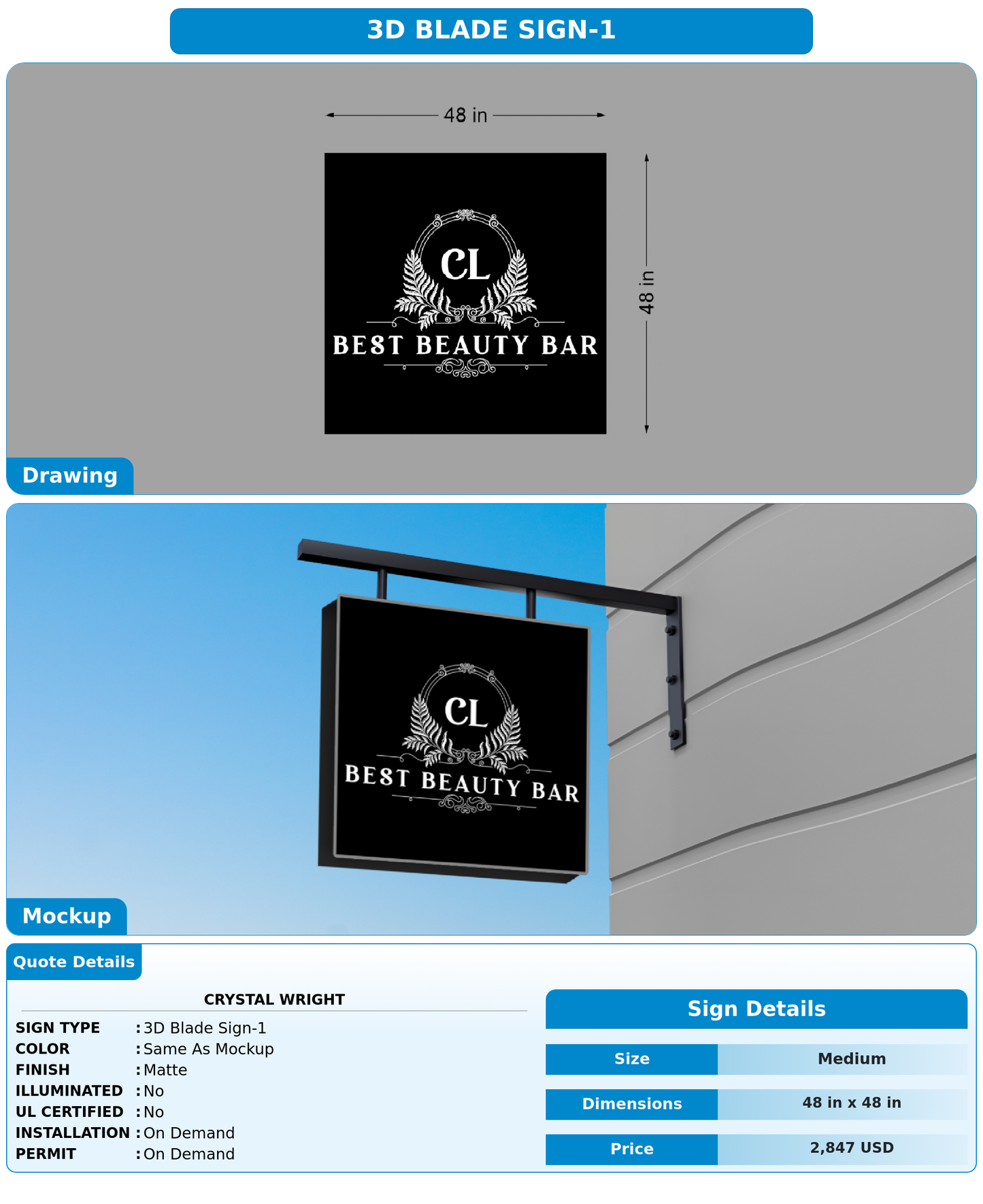 CUSTOM MOCKUP SIGN FOR Crystal wright