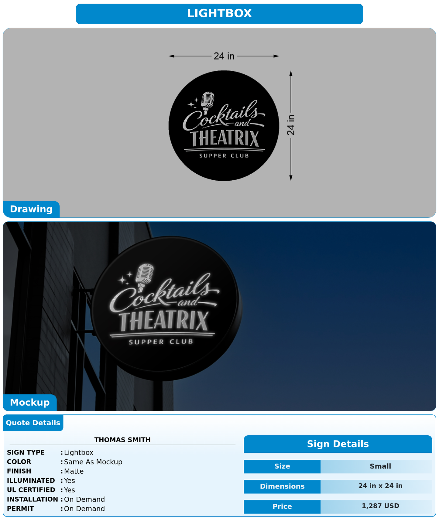 CUSTOM MOCKUP SIGN FOR Thomas Smith