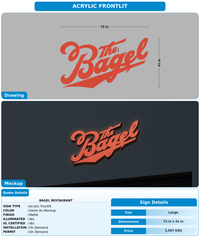 CUSTOM MOCKUP SIGN FOR Bagel Restaurant
