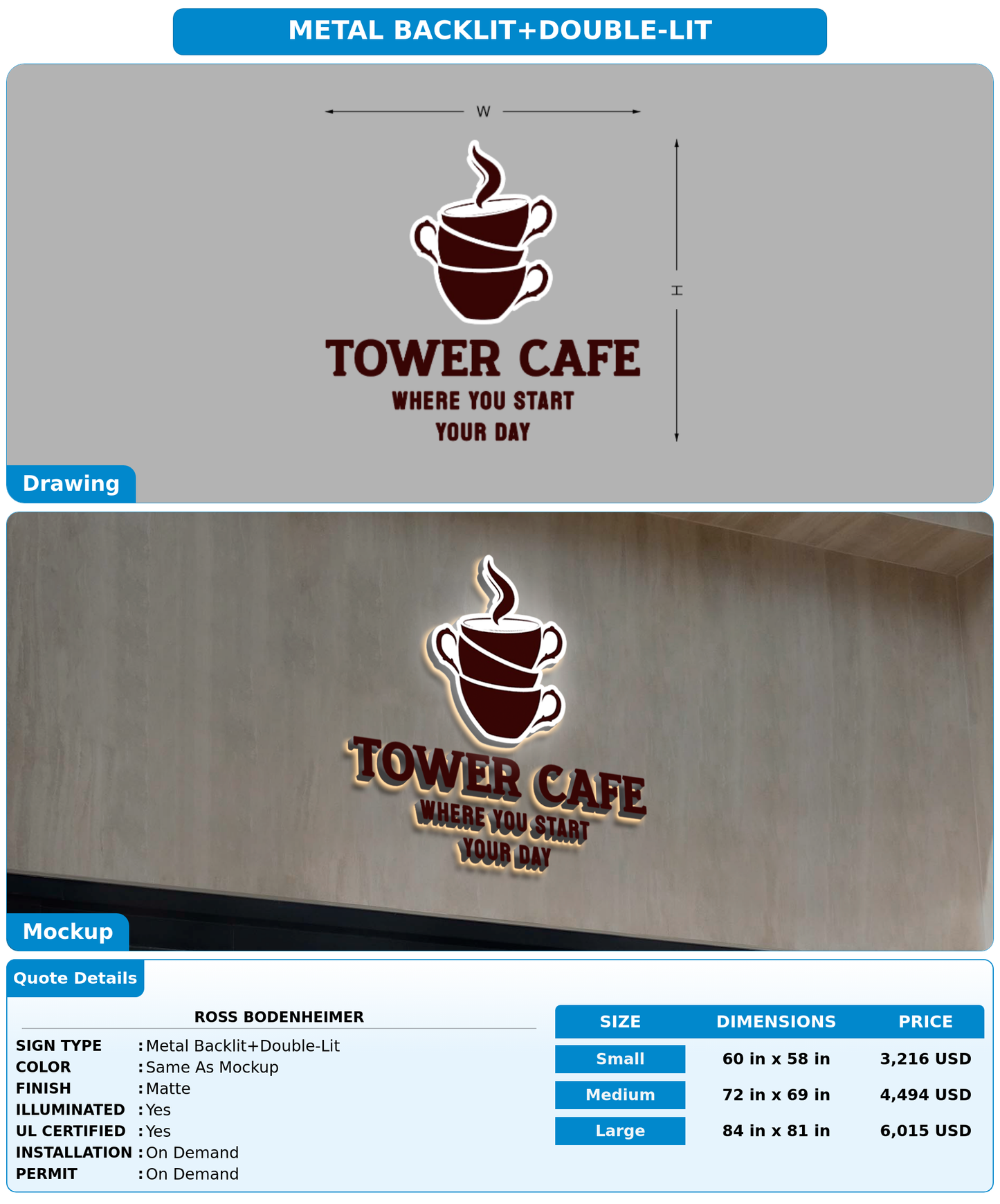 CUSTOM MOCKUP SIGN FOR Ross Bodenheimer