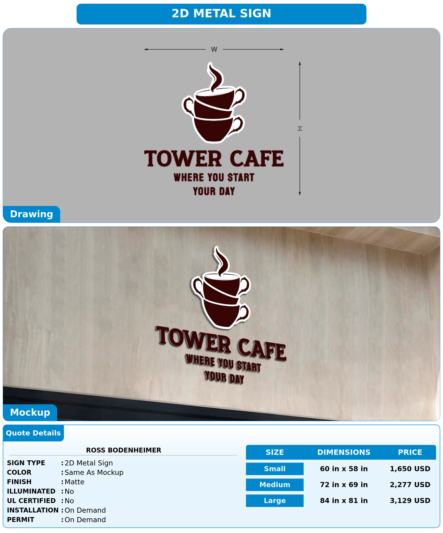 CUSTOM MOCKUP SIGN FOR Ross Bodenheimer
