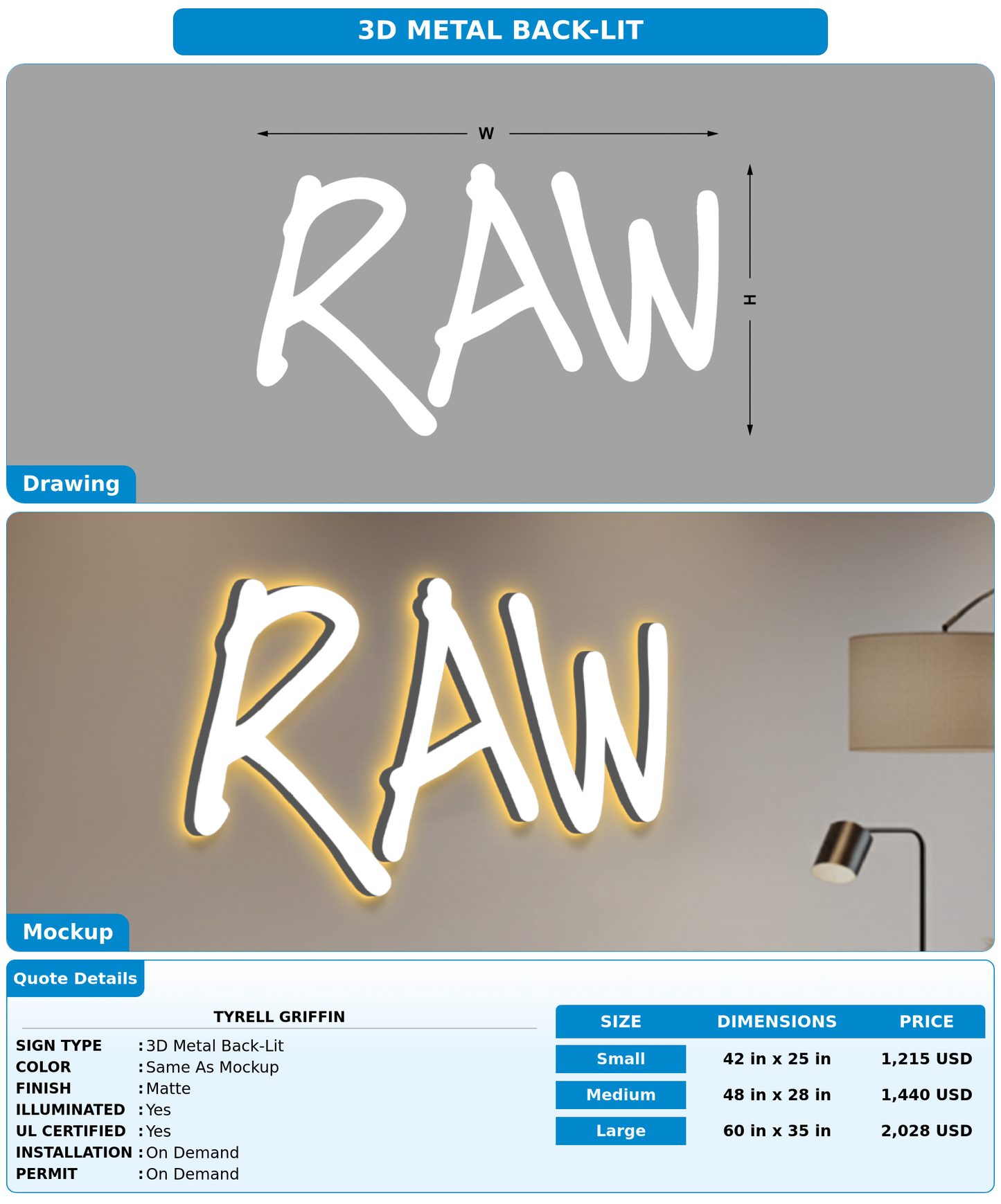 CUSTOM MOCKUP SIGN FOR Tyrell Griffin