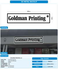 CUSTOM MOCKUP SIGN FOR Goldman Printing LLC