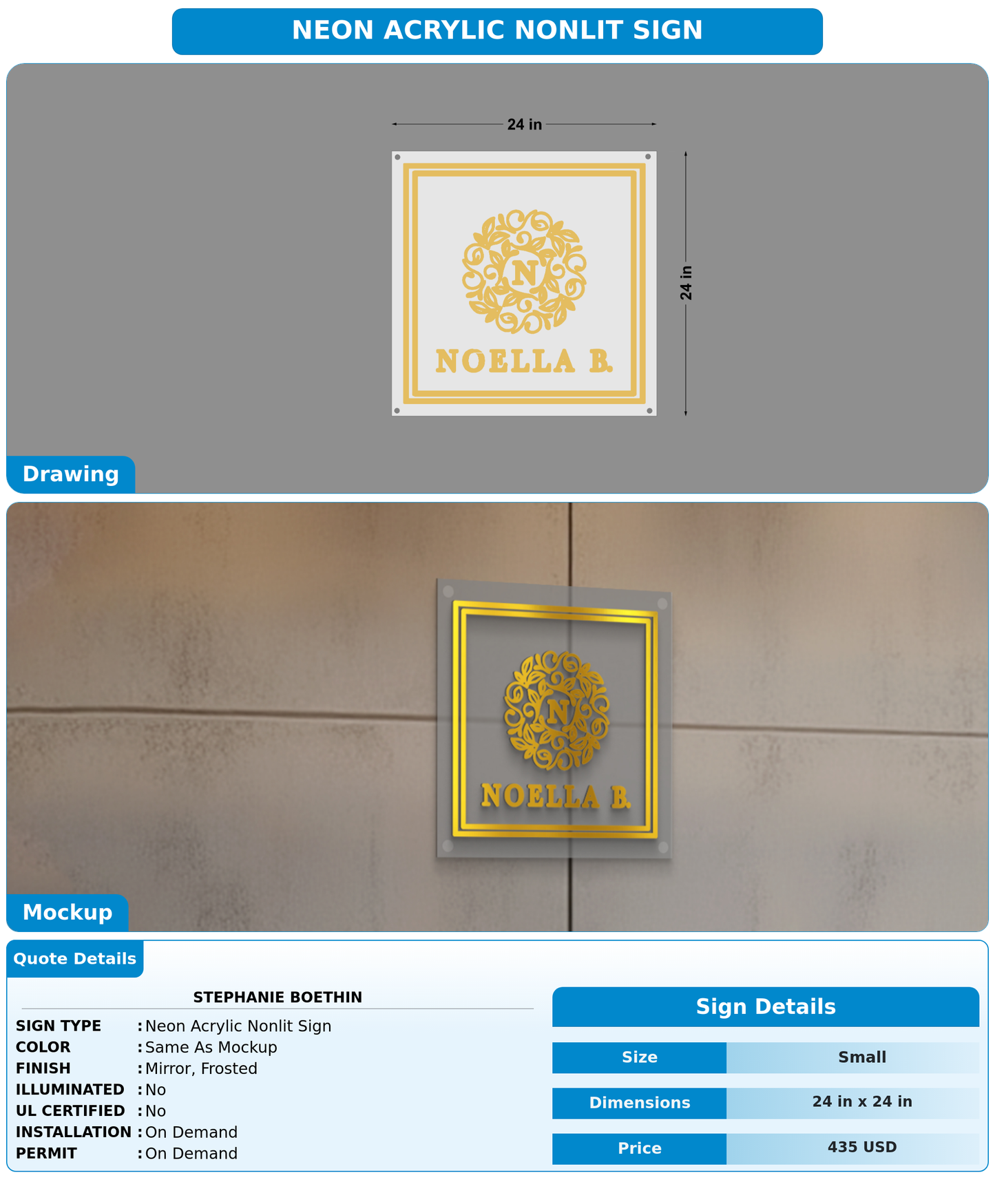 CUSTOM MOCKUP SIGN FOR Stephanie Boethin
