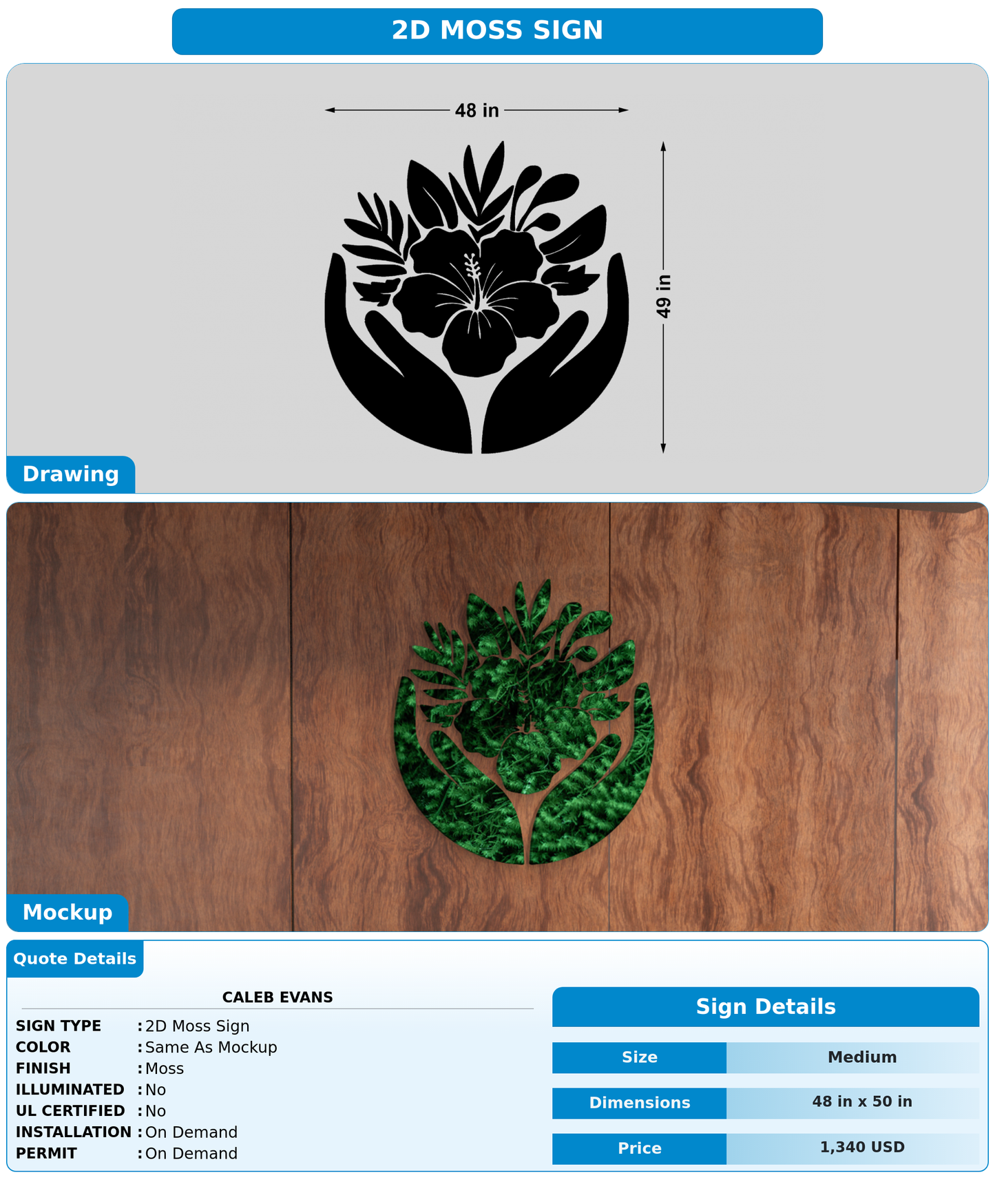 CUSTOM MOCKUP SIGN FOR Caleb Evans