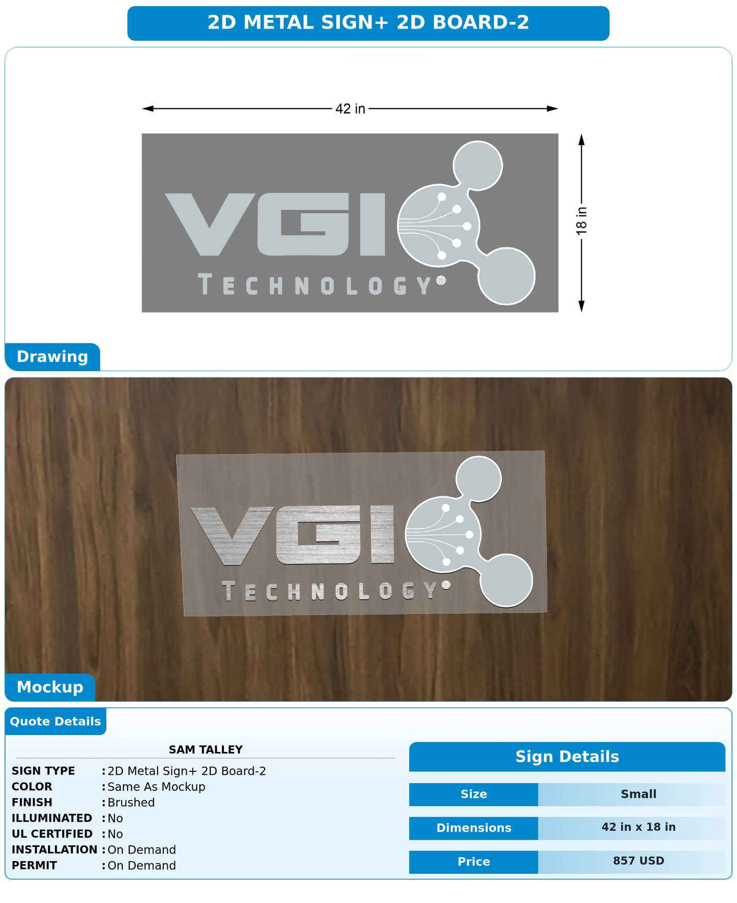CUSTOM MOCKUP SIGN FOR Sam Talley