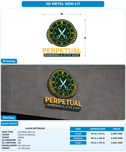 CUSTOM MOCKUP SIGN FOR Allen Patterson