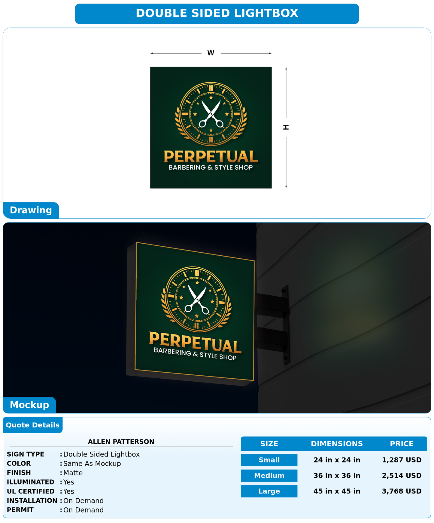 CUSTOM MOCKUP SIGN FOR Allen Patterson