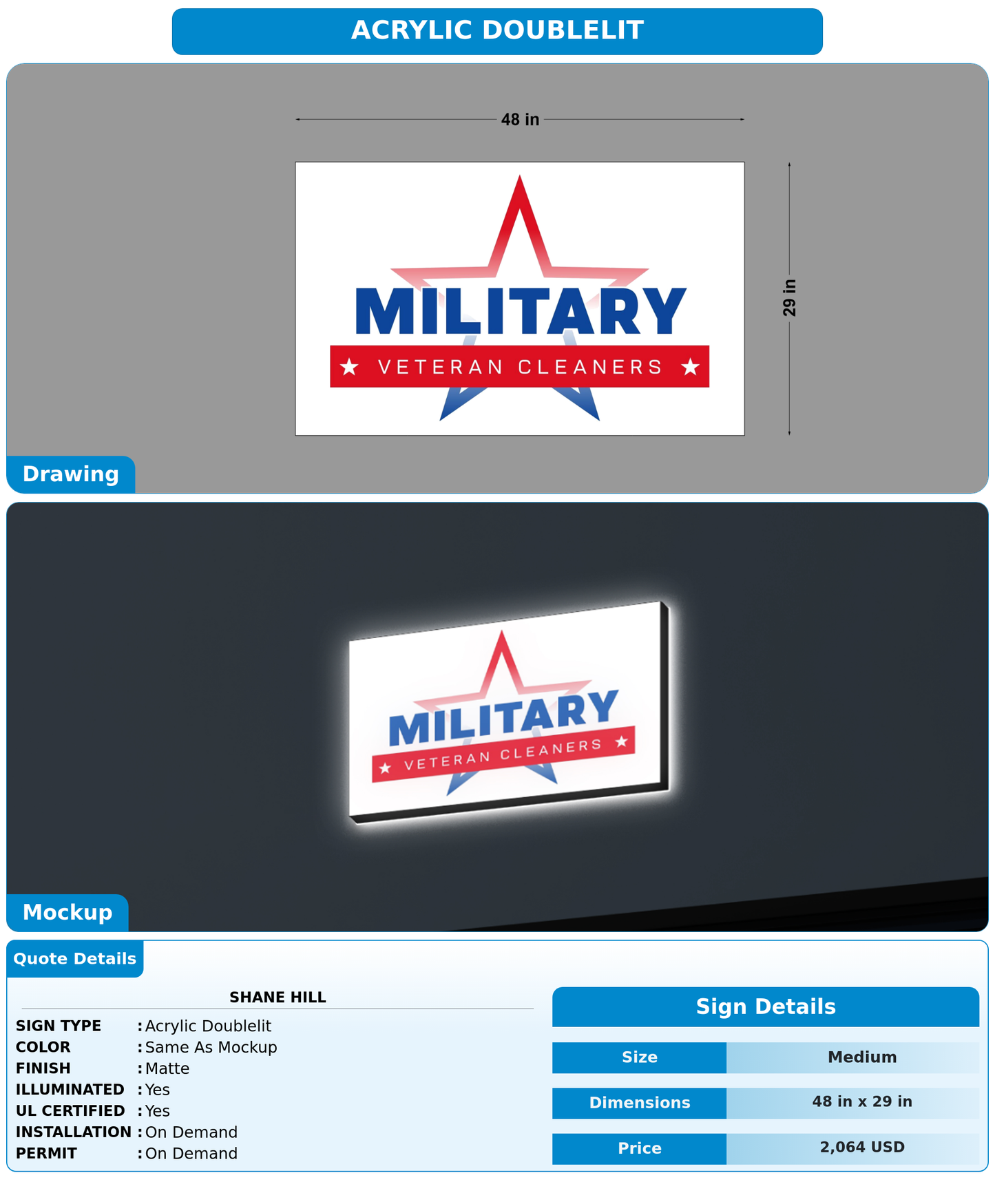 CUSTOM MOCKUP SIGN FOR Shane Hill
