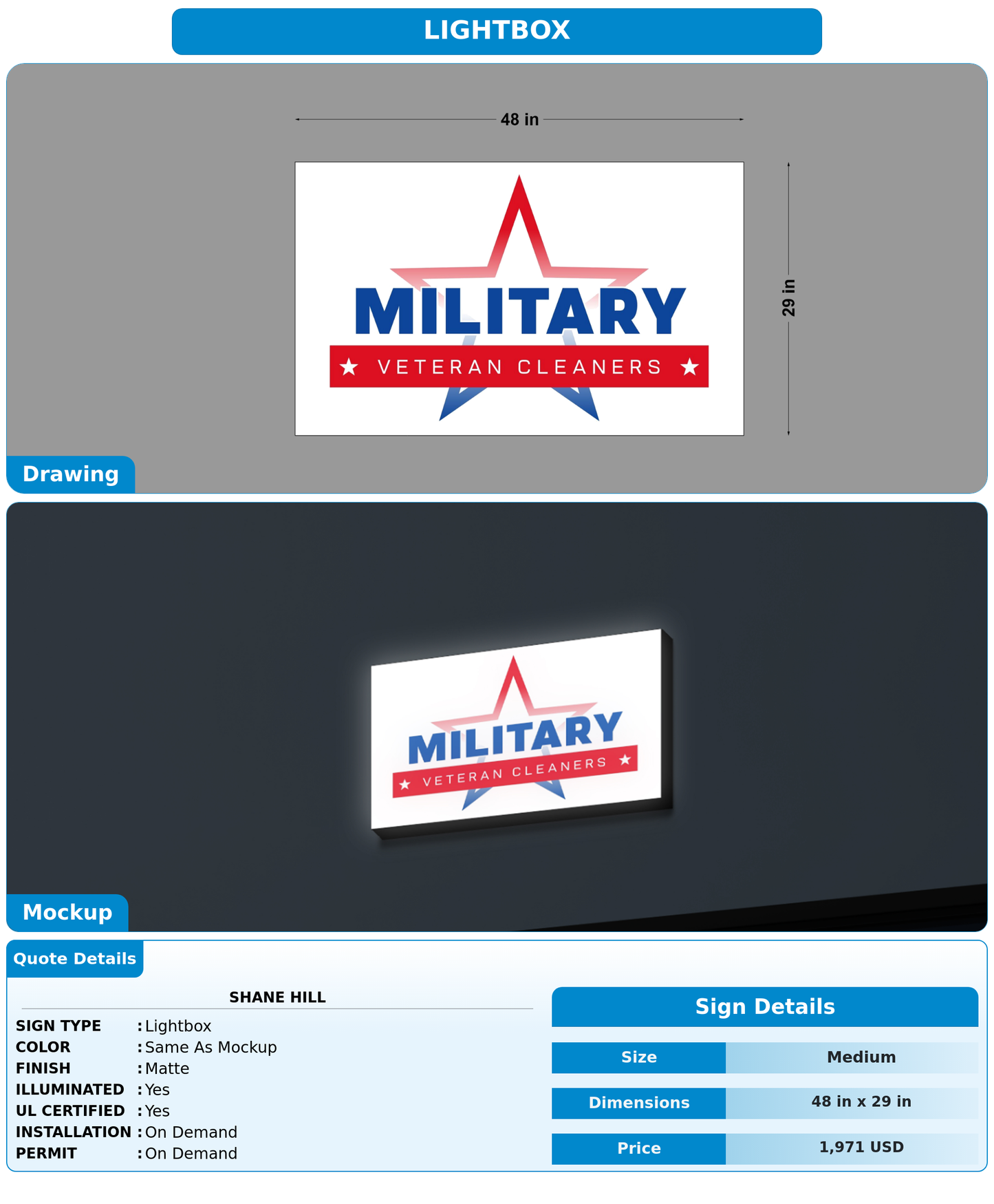 CUSTOM MOCKUP SIGN FOR Shane Hill