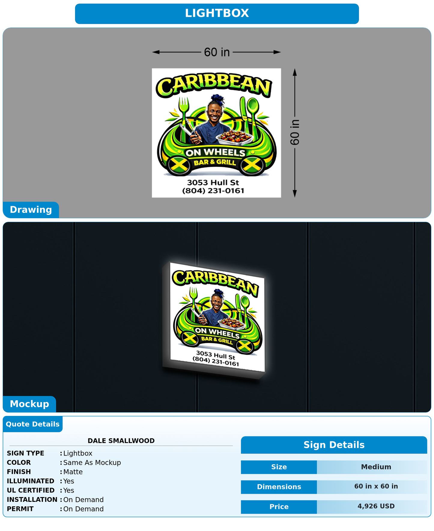 CUSTOM MOCKUP SIGN FOR Dale Smallwood