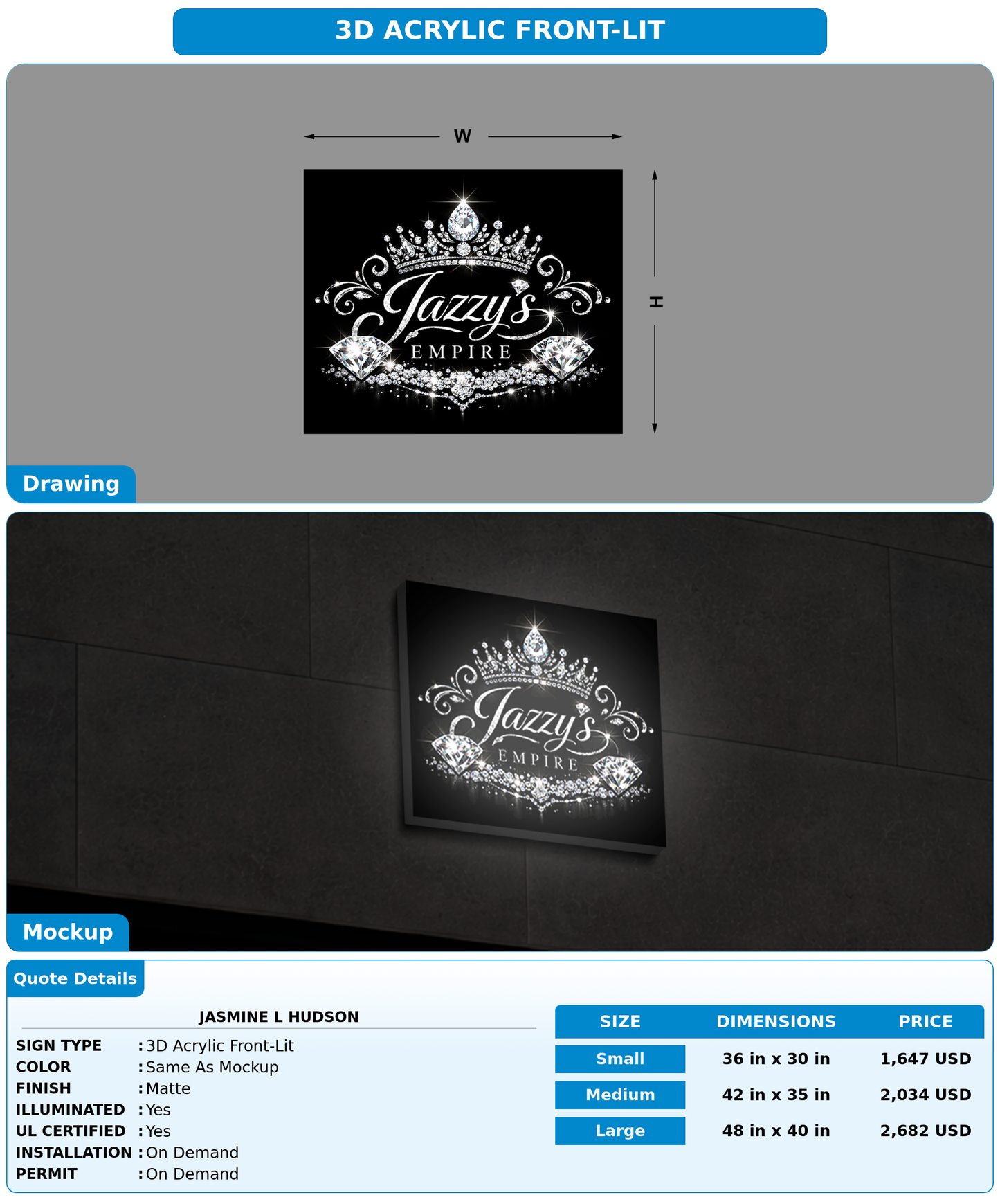CUSTOM MOCKUP SIGN FOR jasmine L hudson