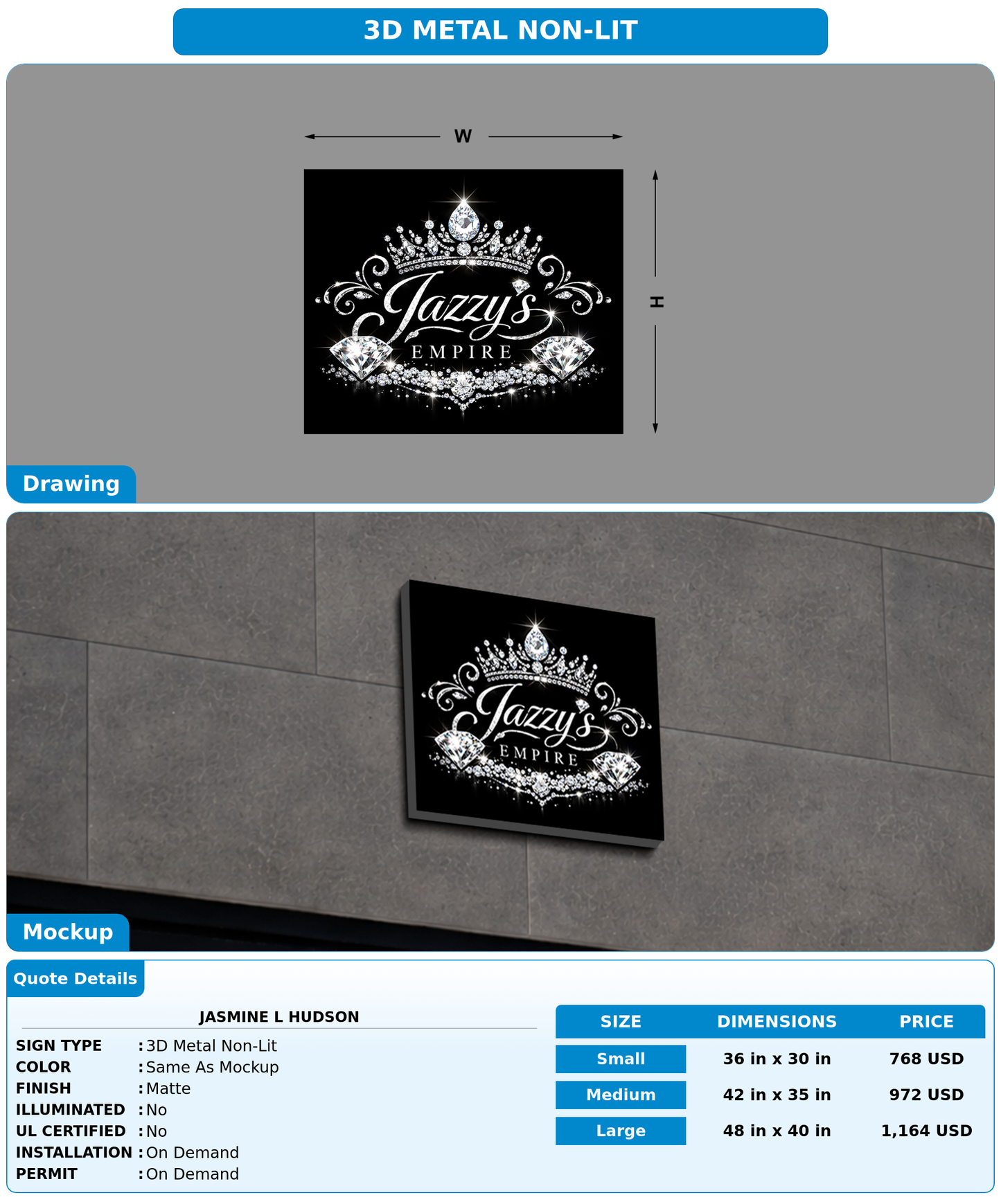 CUSTOM MOCKUP SIGN FOR jasmine L hudson