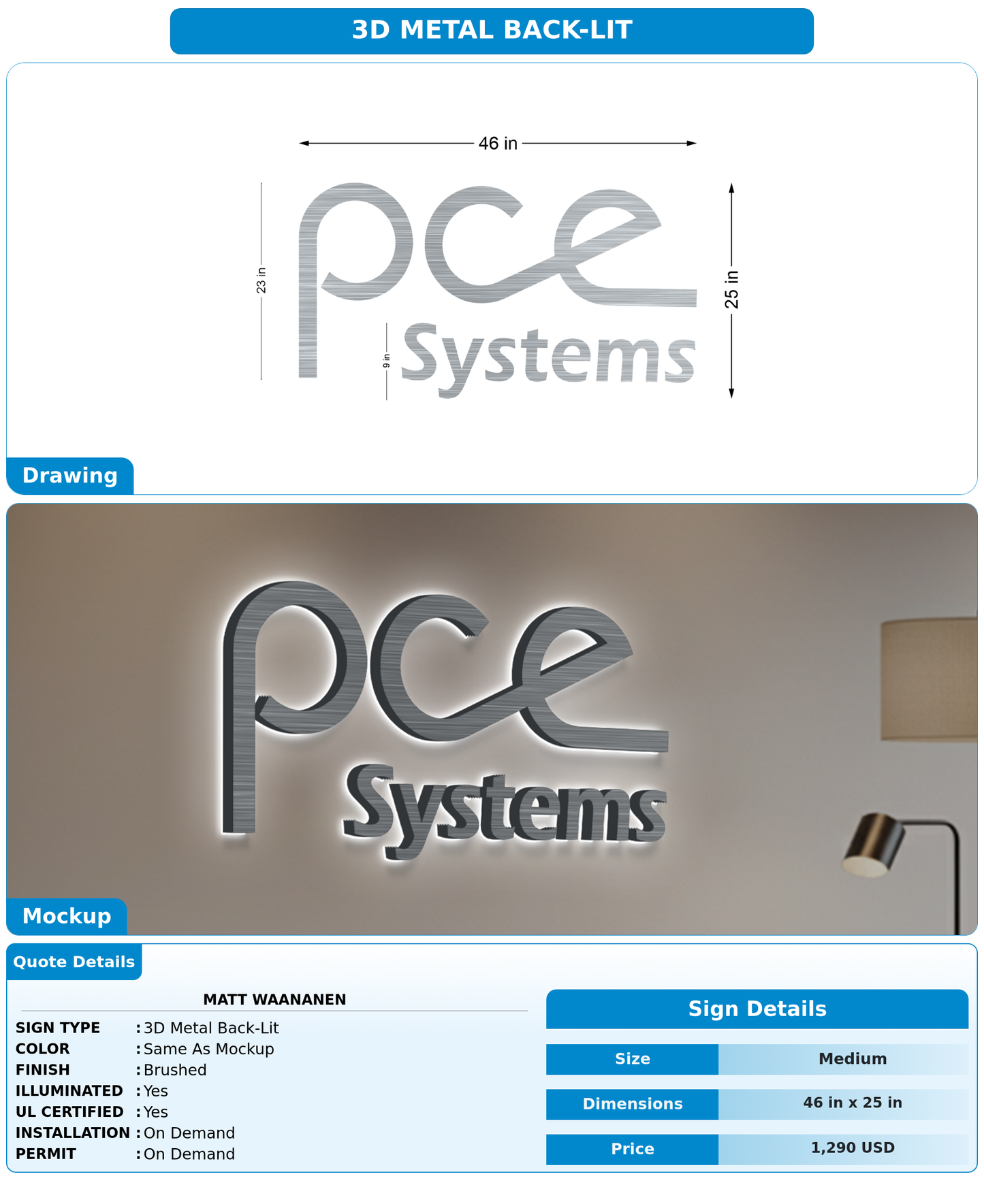 CUSTOM MOCKUP SIGN FOR Matt Waananen