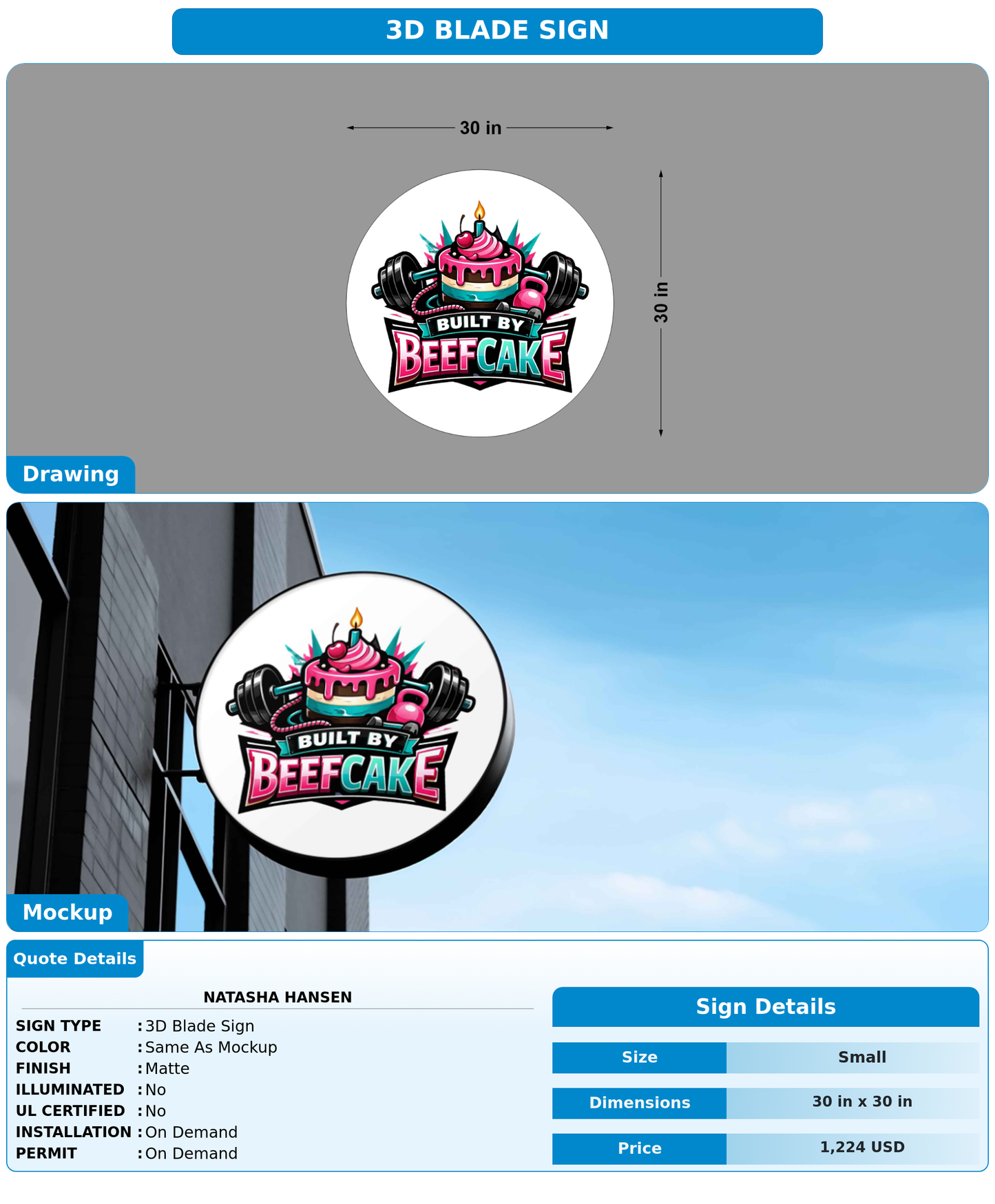 CUSTOM MOCKUP SIGN FOR Natasha Hansen
