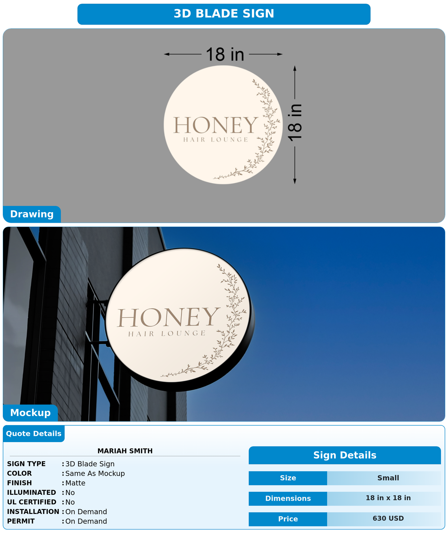 CUSTOM MOCKUP SIGN FOR Mariah Smith