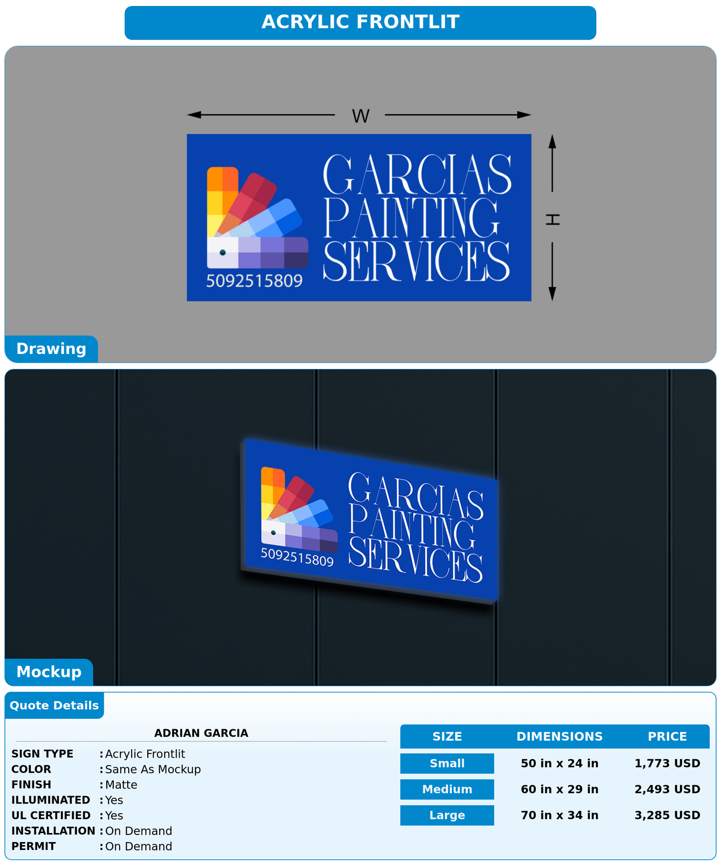 CUSTOM MOCKUP SIGN FOR Adrian Garcia