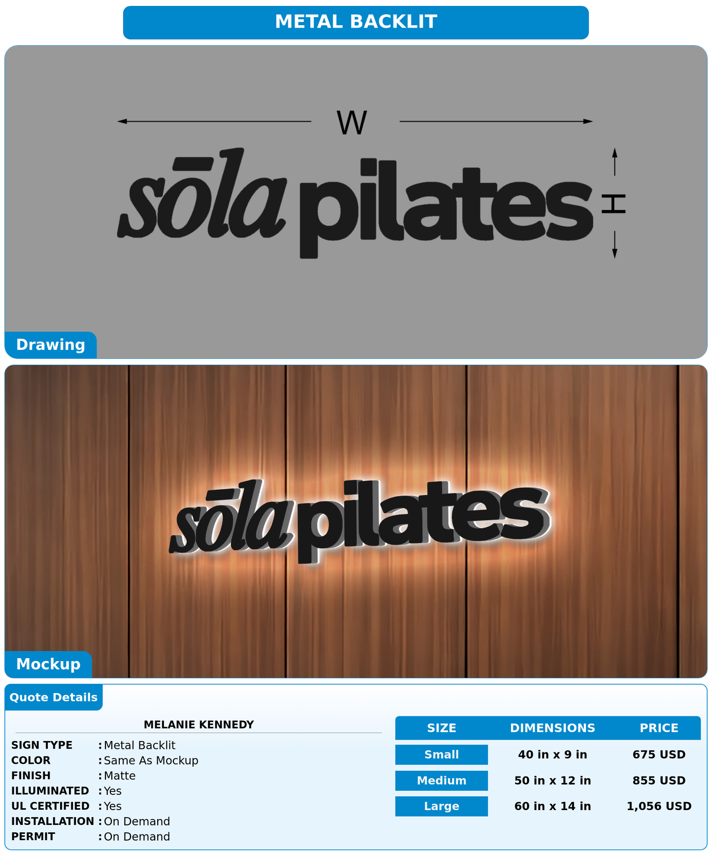 CUSTOM MOCKUP SIGN FOR Melanie Kennedy