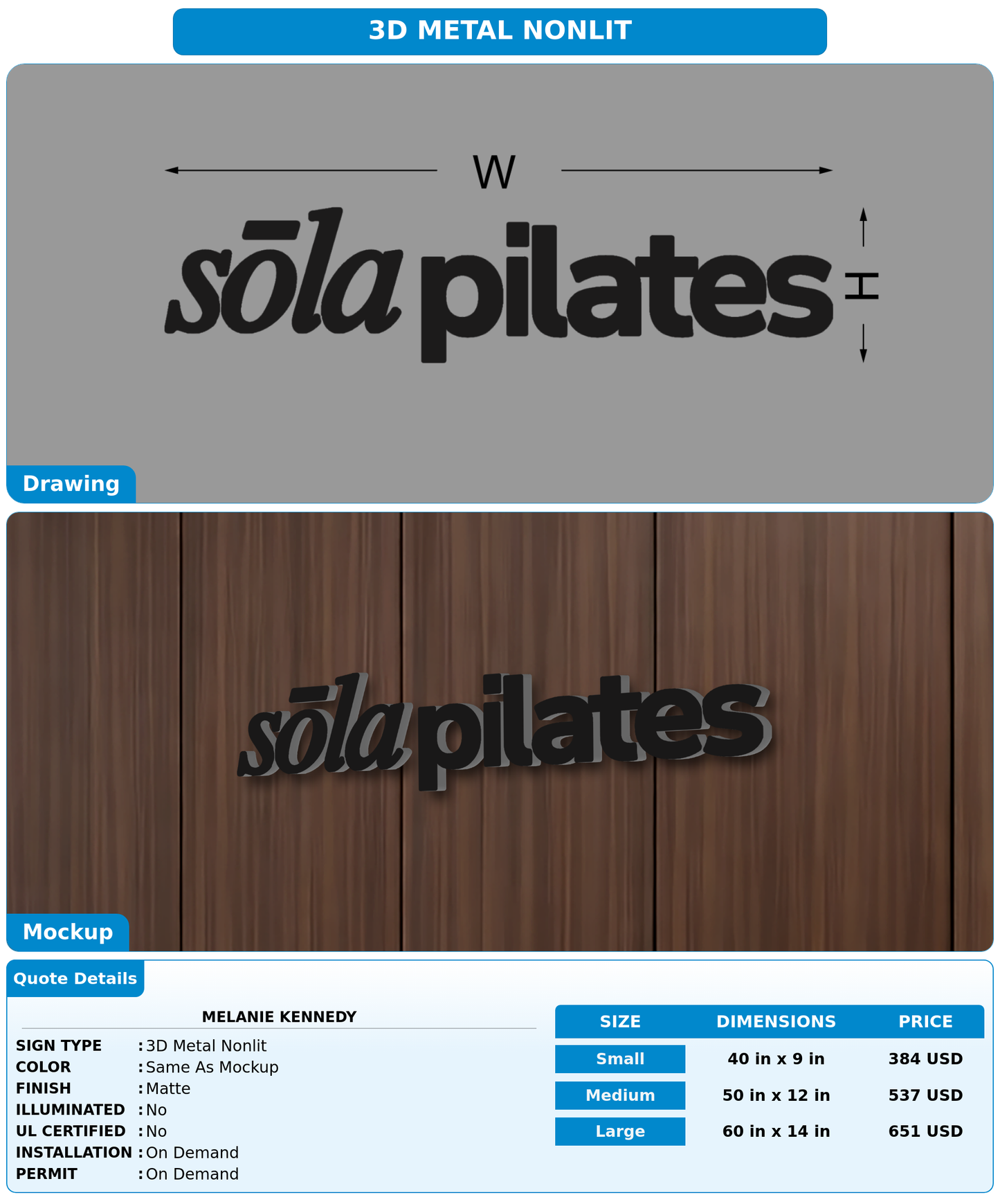 CUSTOM MOCKUP SIGN FOR Melanie Kennedy