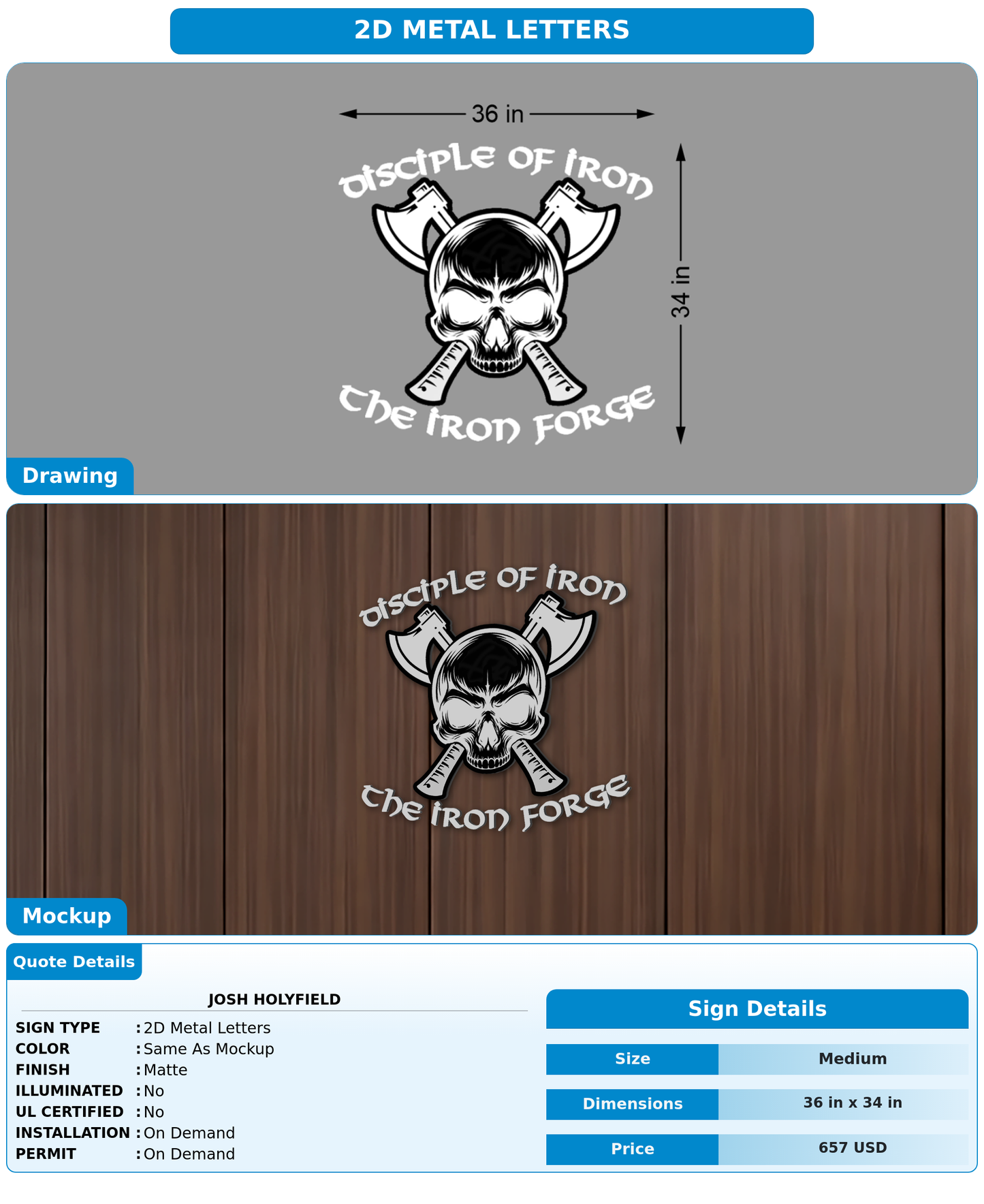 CUSTOM MOCKUP SIGN FOR Josh Holyfield