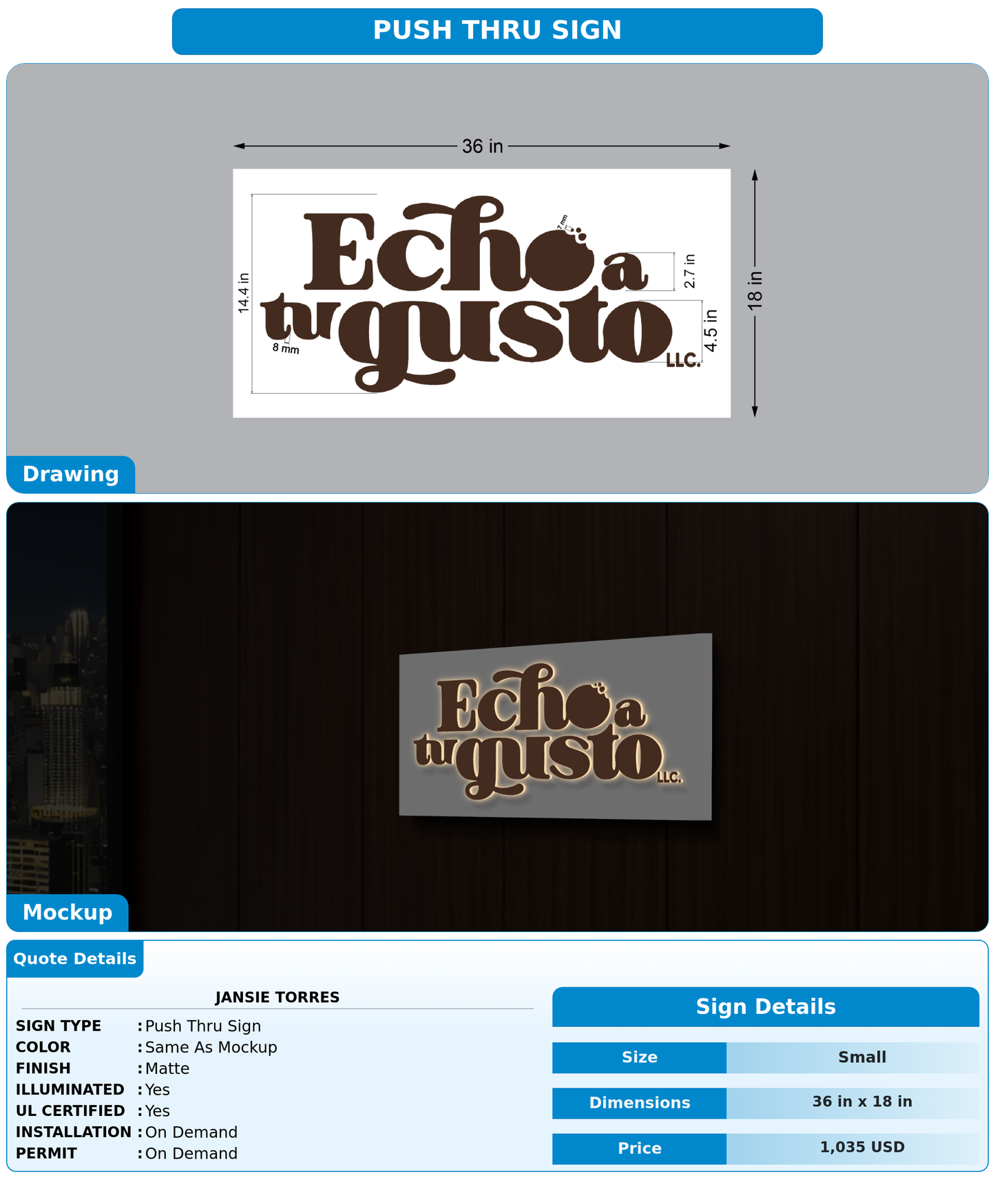 CUSTOM MOCKUP SIGN FOR Jansie Torres