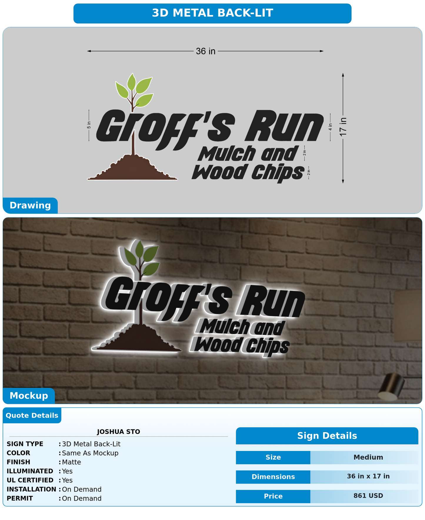 CUSTOM MOCKUP SIGN FOR joshua sto