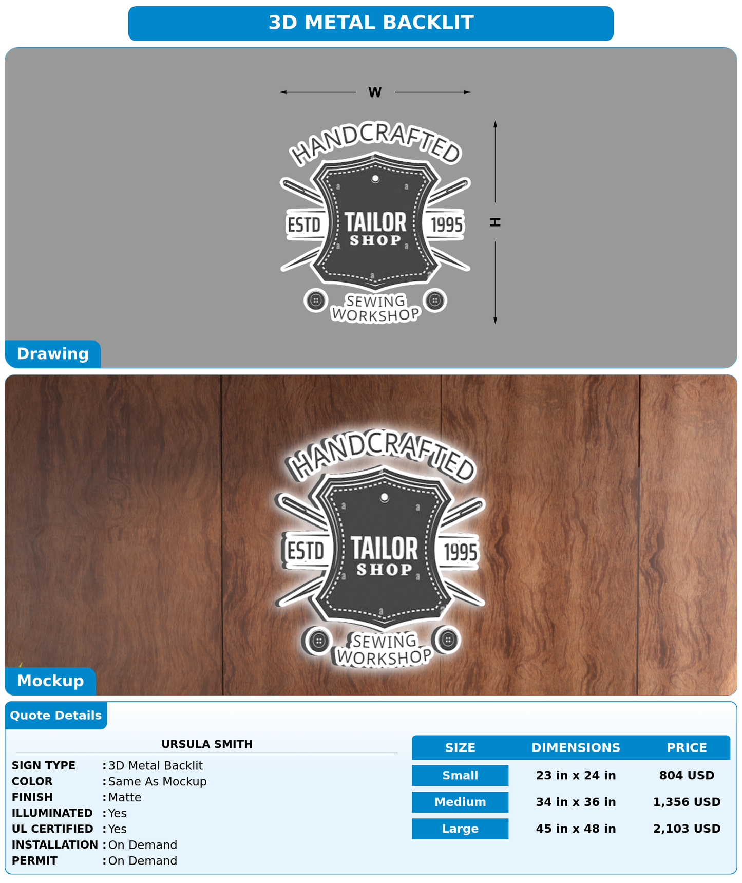 CUSTOM MOCKUP SIGN FOR URSULA SMITH