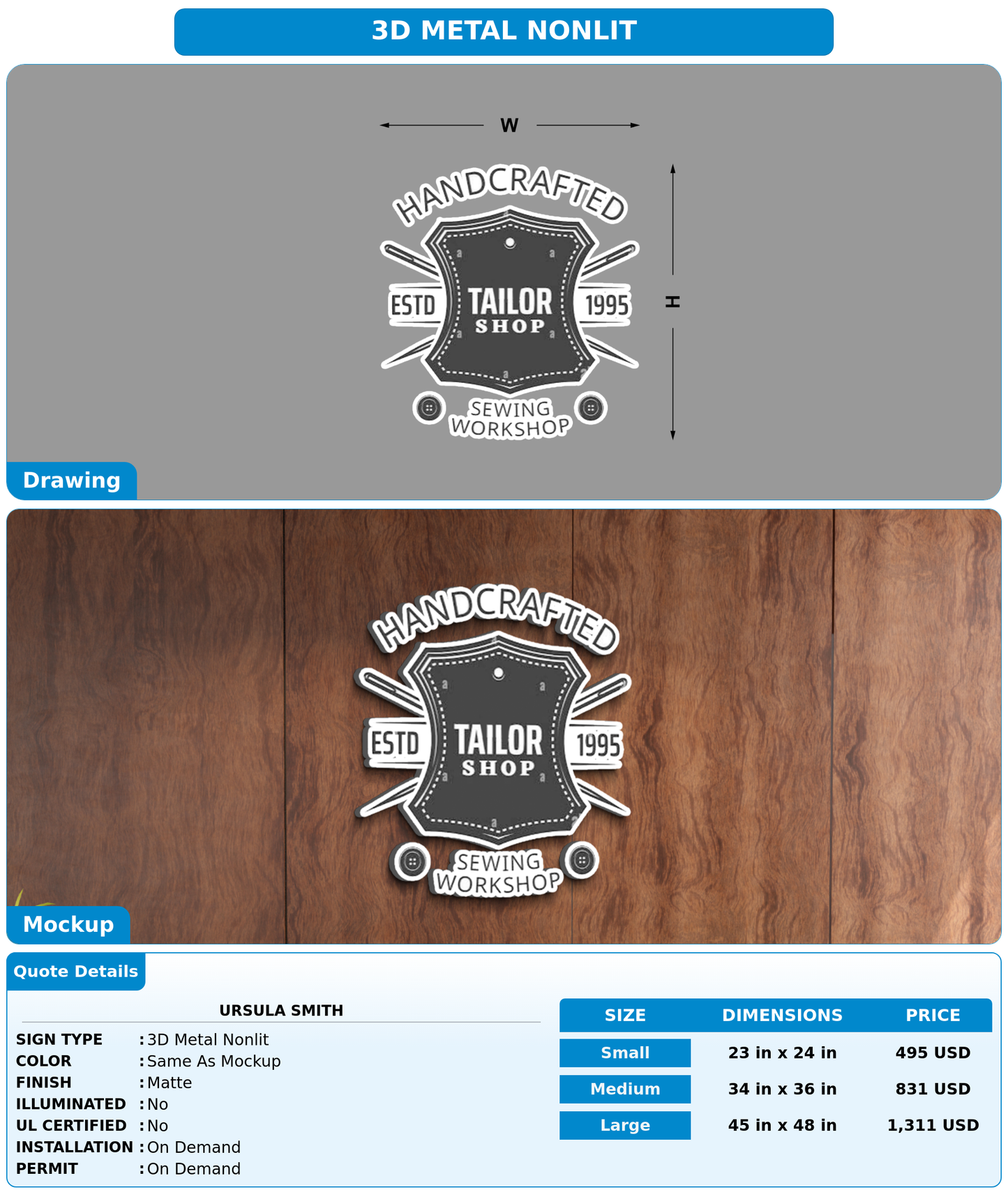 CUSTOM MOCKUP SIGN FOR URSULA SMITH