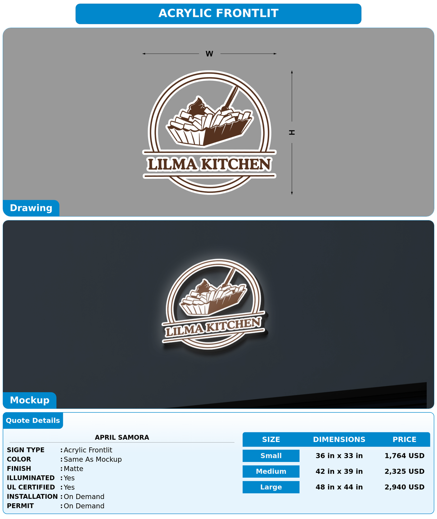 CUSTOM MOCKUP SIGN FOR April Samora