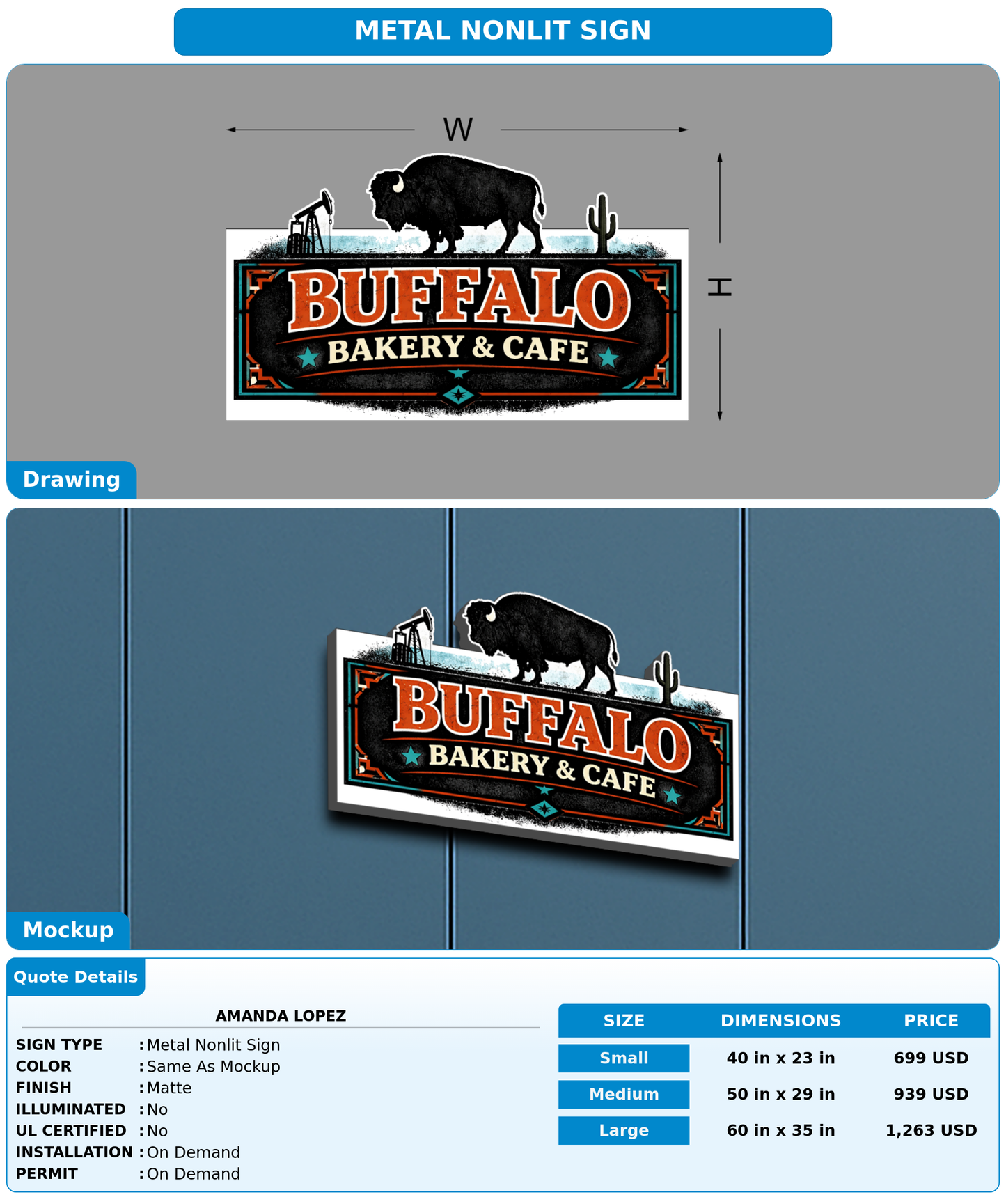 CUSTOM MOCKUP SIGN FOR Amanda Lopez