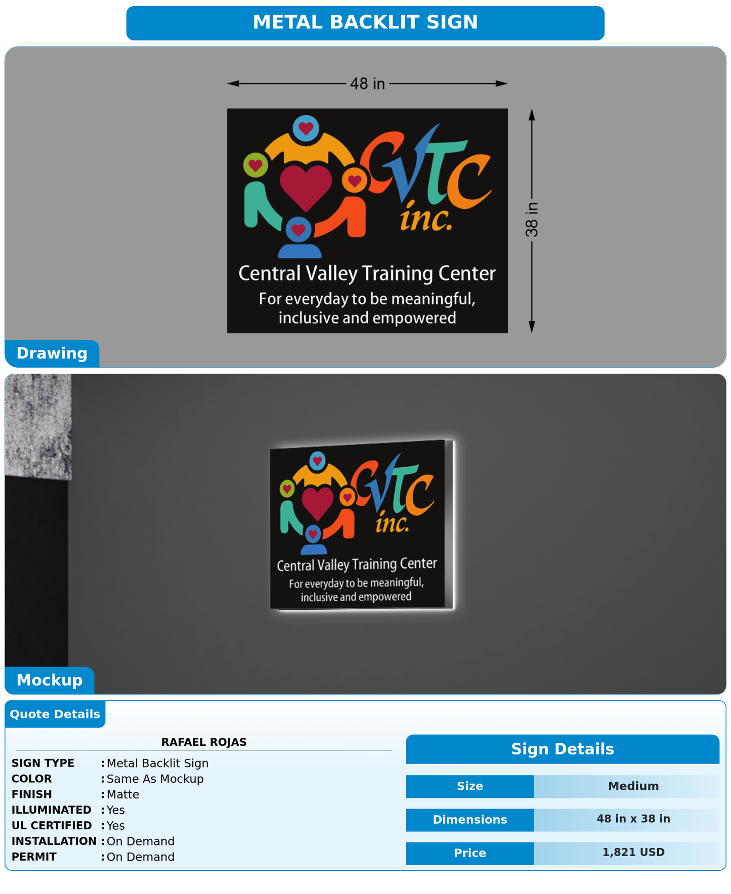 CUSTOM MOCKUP SIGN FOR Rafael rojas