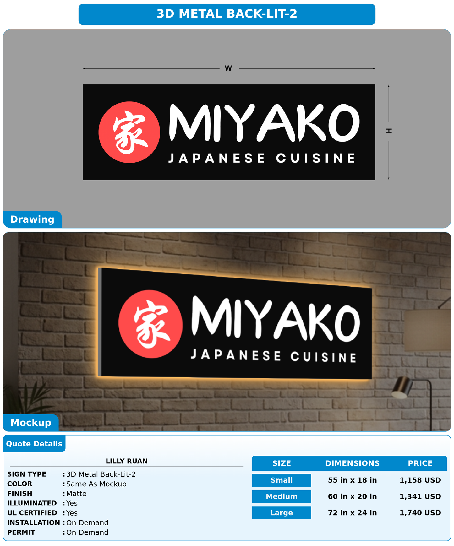 CUSTOM MOCKUP SIGN FOR Lilly Ruan