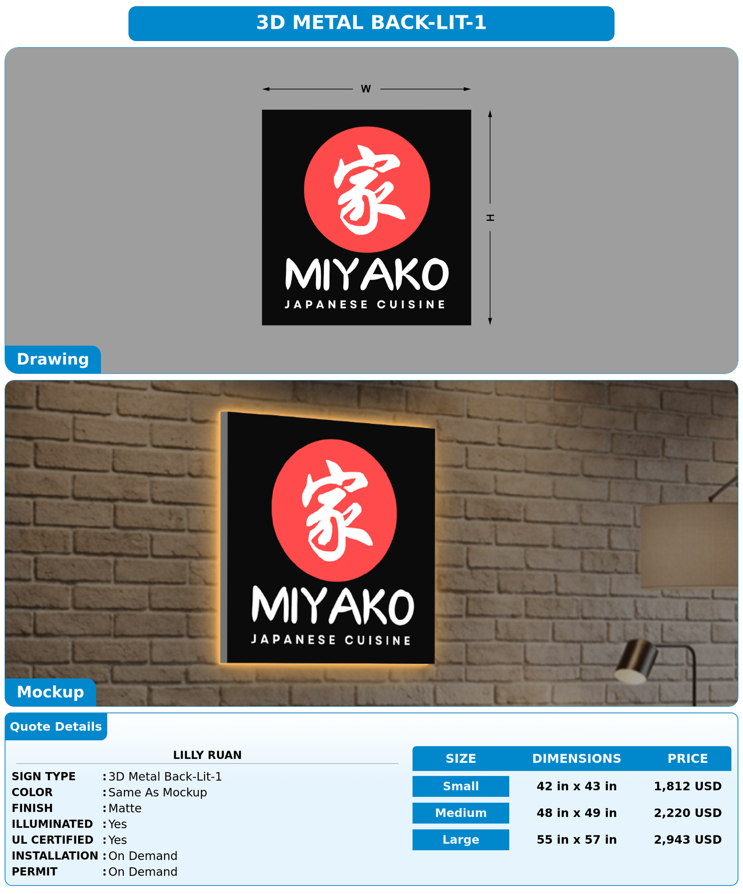 CUSTOM MOCKUP SIGN FOR Lilly Ruan