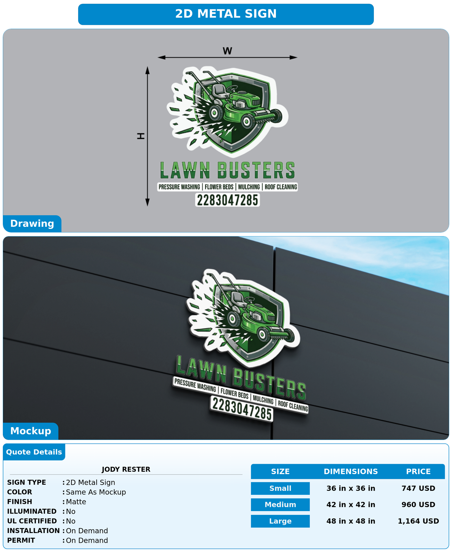 CUSTOM MOCKUP SIGN FOR Jody Rester